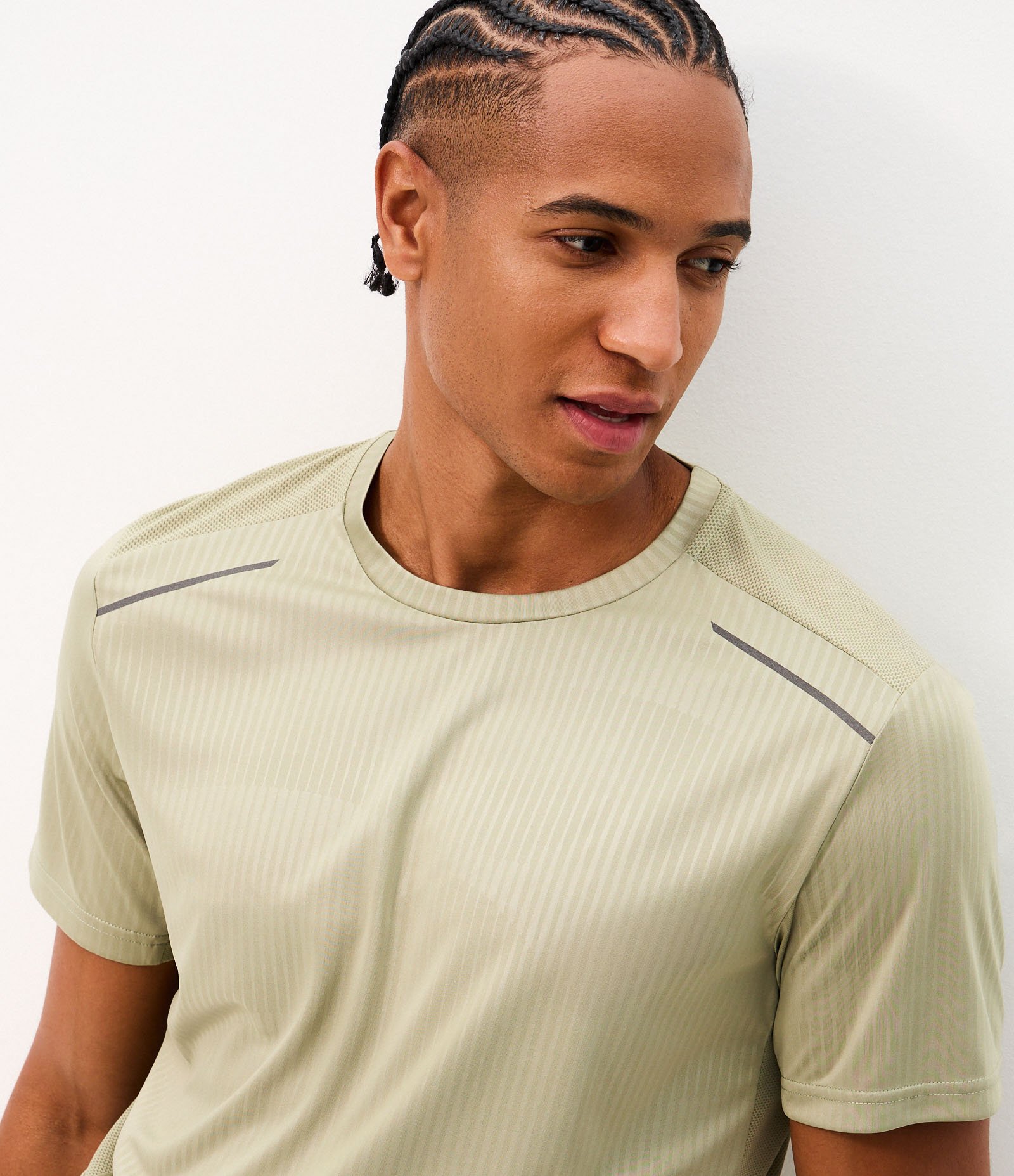 Camiseta Esportiva Regular com Tecnologia Dry Bege Claro 1