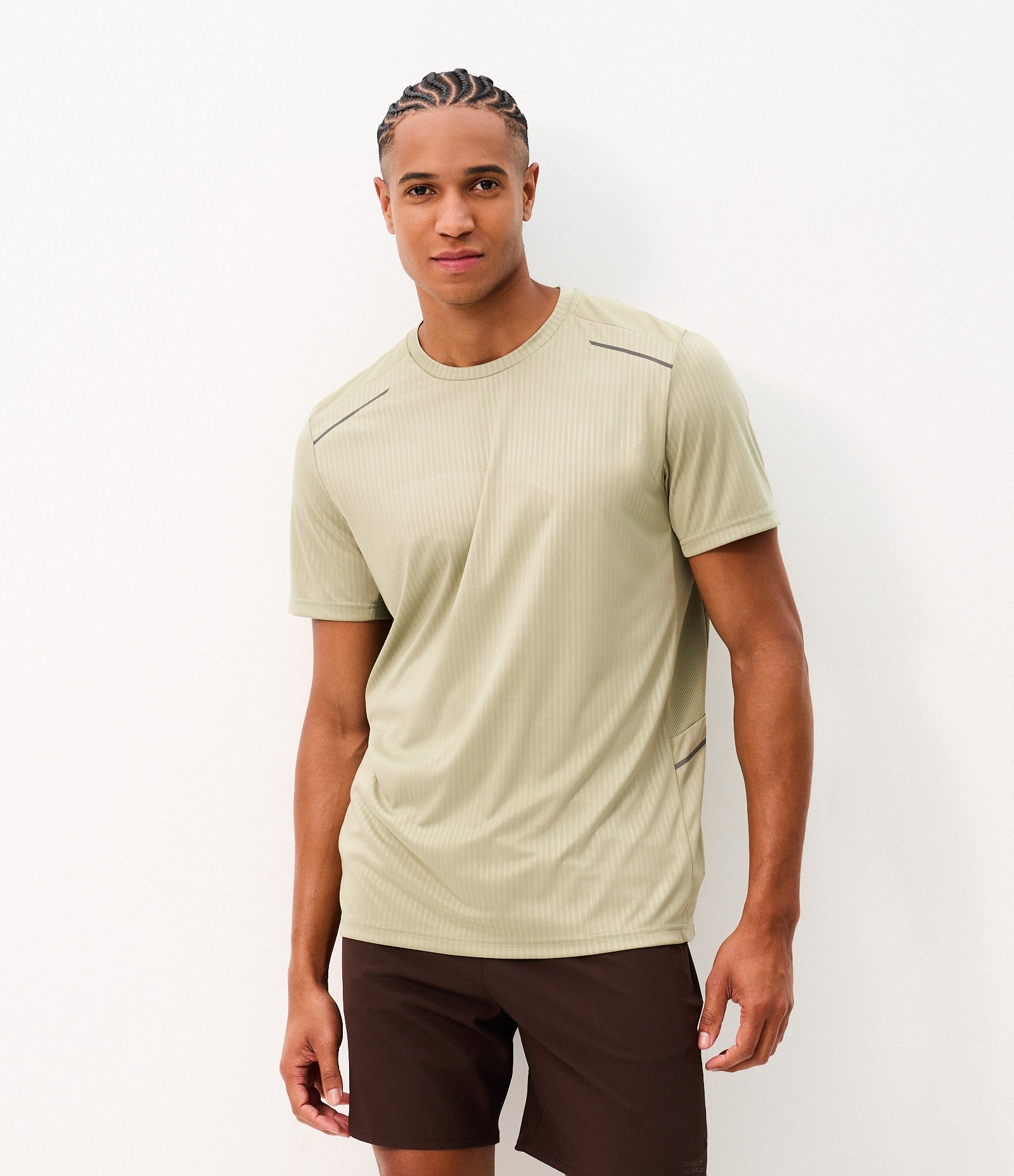 Camiseta Esportiva Regular com Tecnologia Dry Bege Claro 3