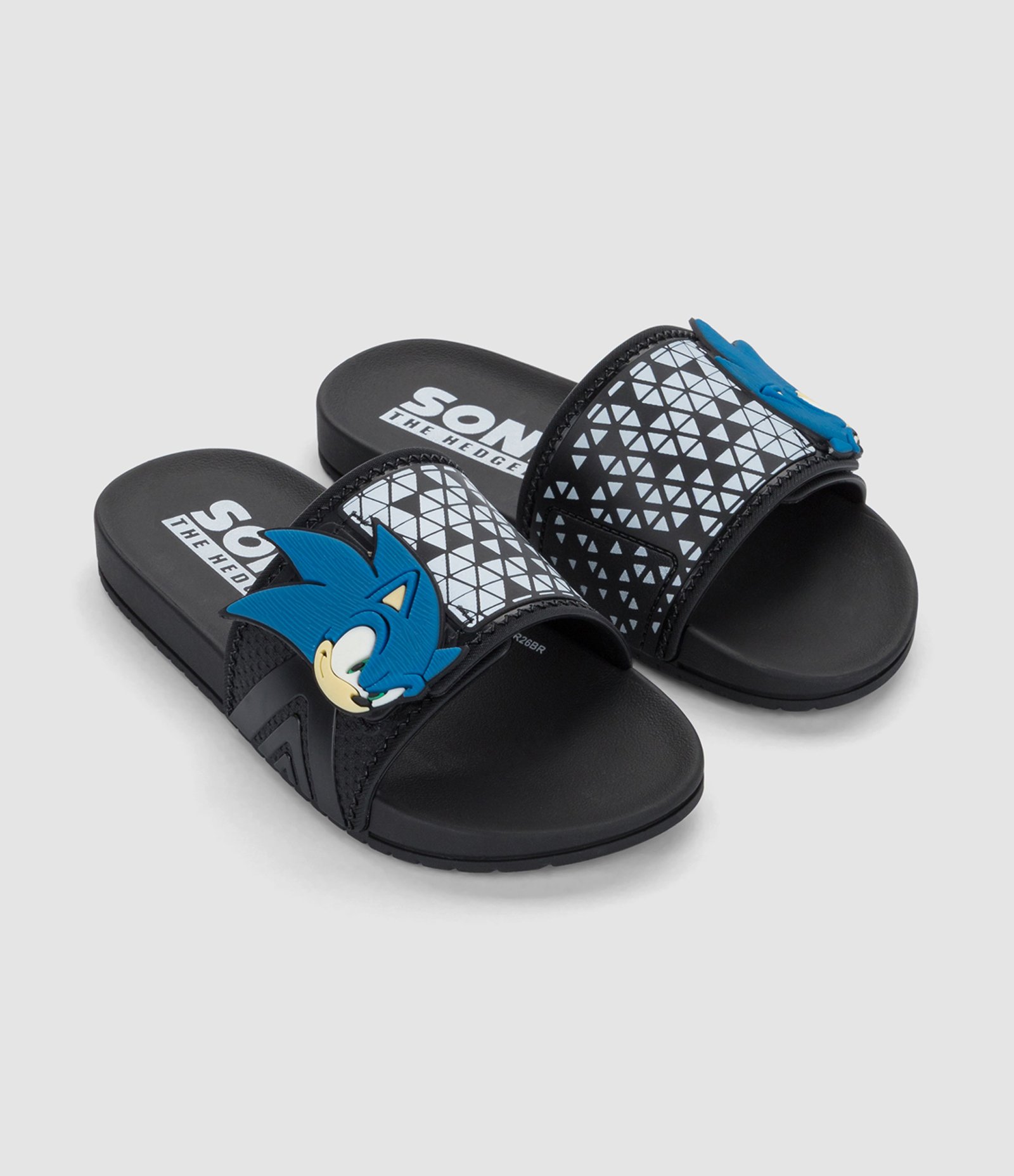 Chinelo Infantil Slide com Estampa Sonic – Tam 23 a 34 Preto 1