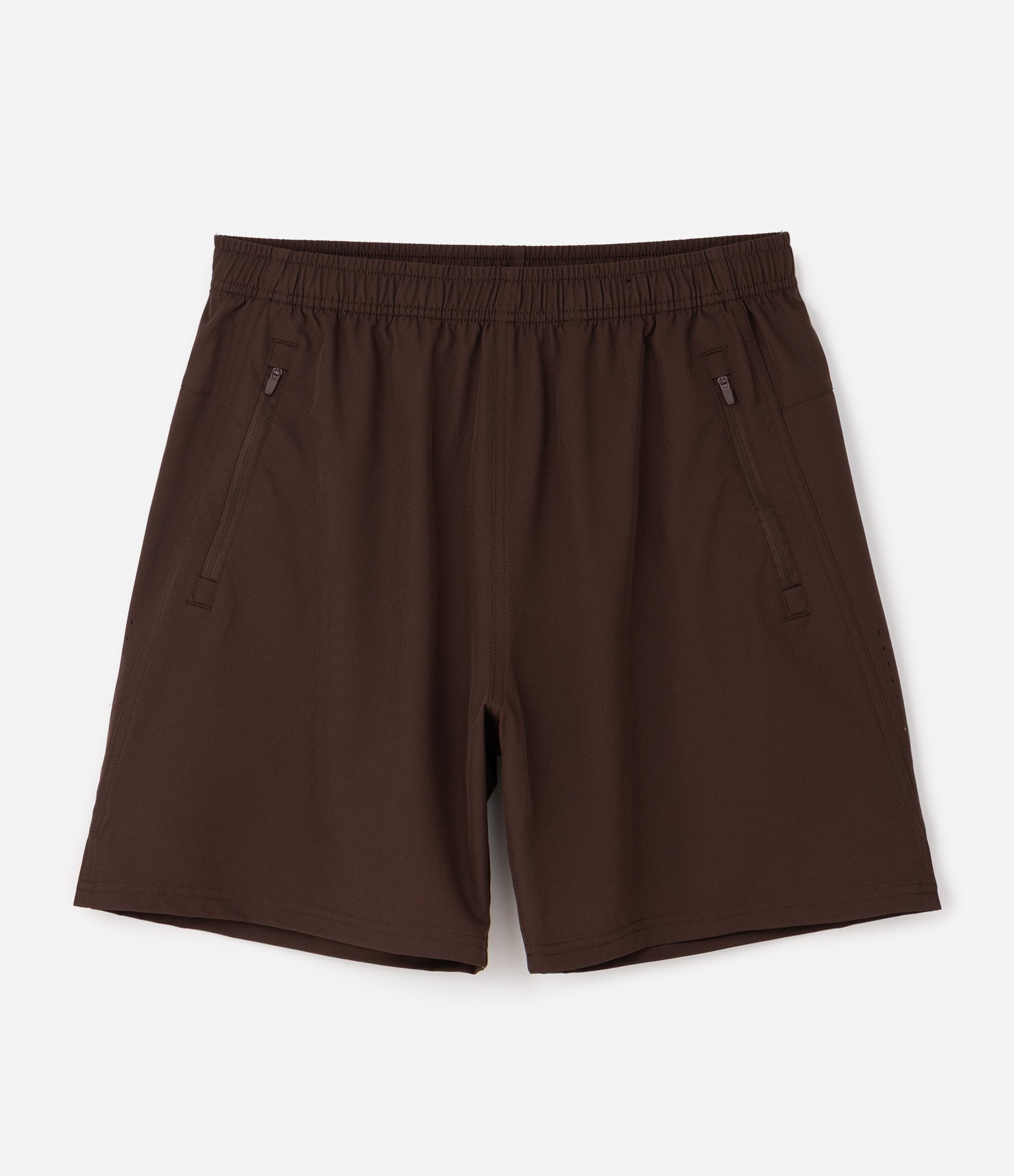 Bermuda Esportiva com Laser Cut e Bolsos com Zíper Marrom Escuro 6