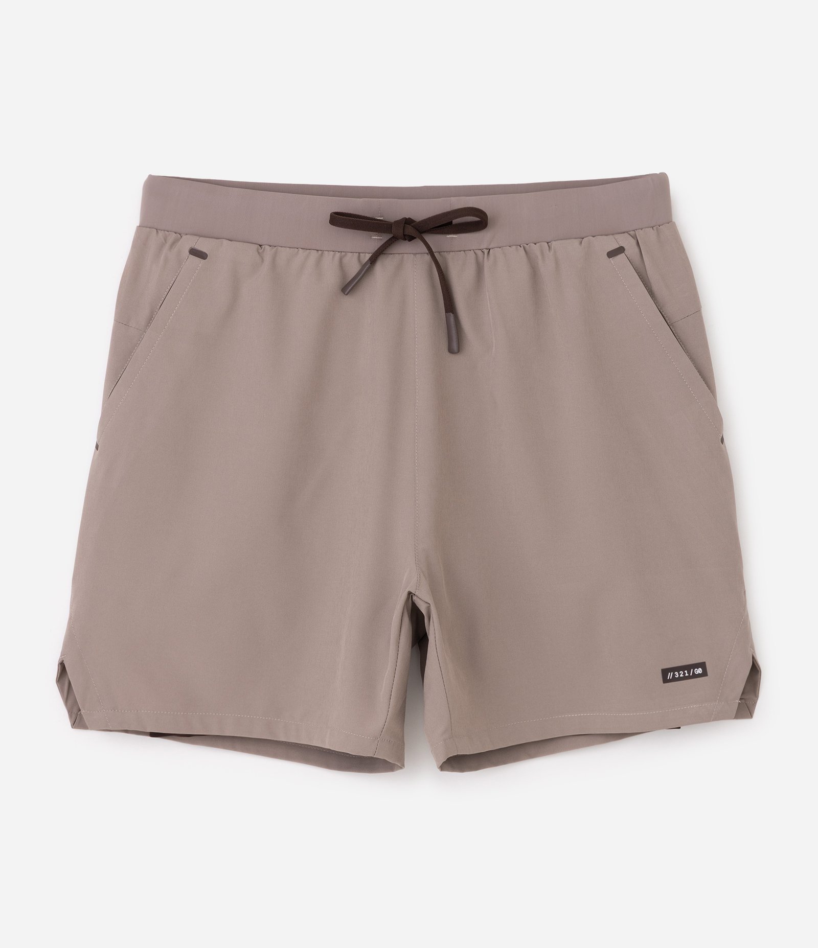 Bermuda Esportiva Corrida com Short de Compressão Bege Escuro 6