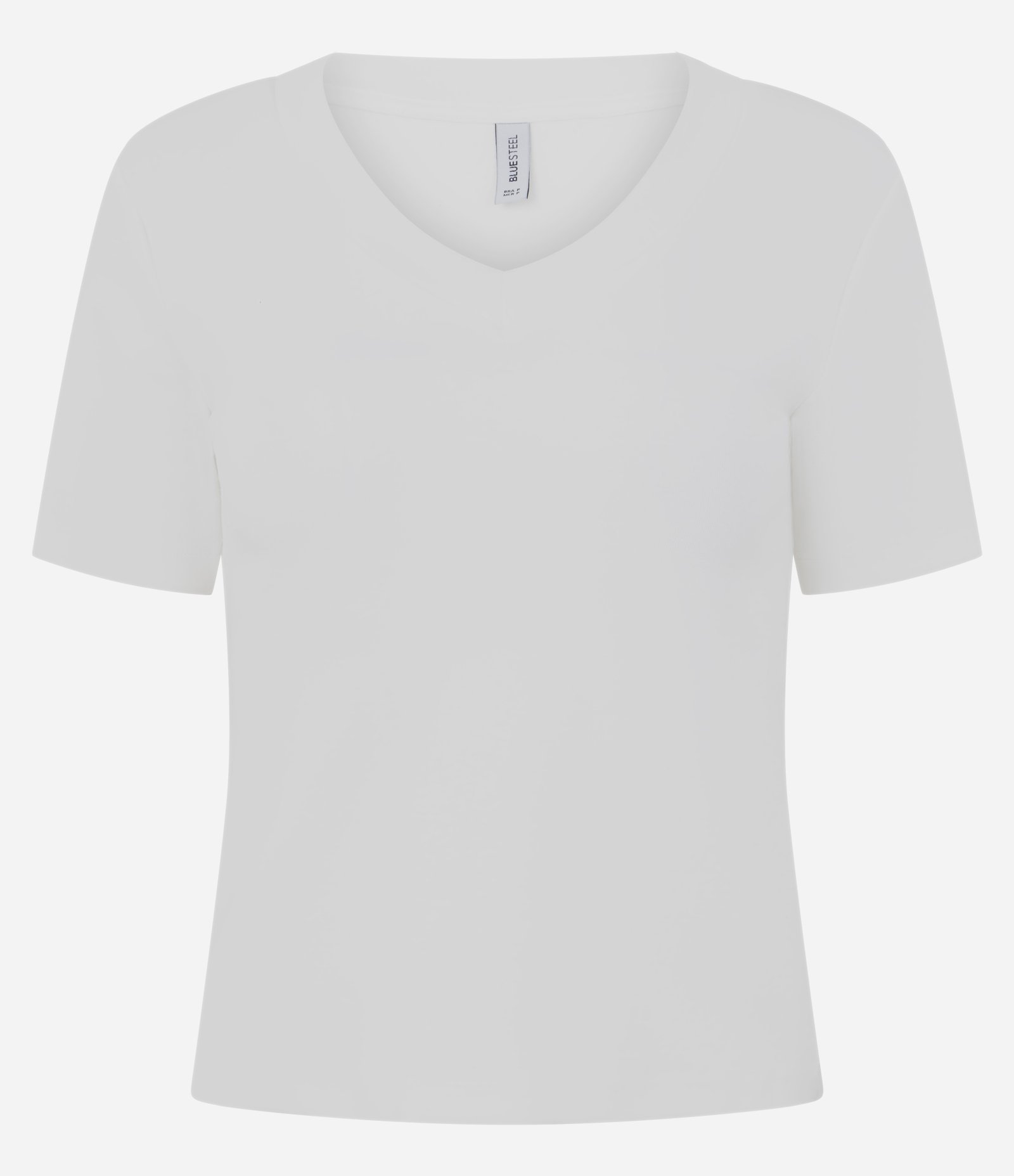 Camiseta em Heavy Cotton com Gola V Branco 2