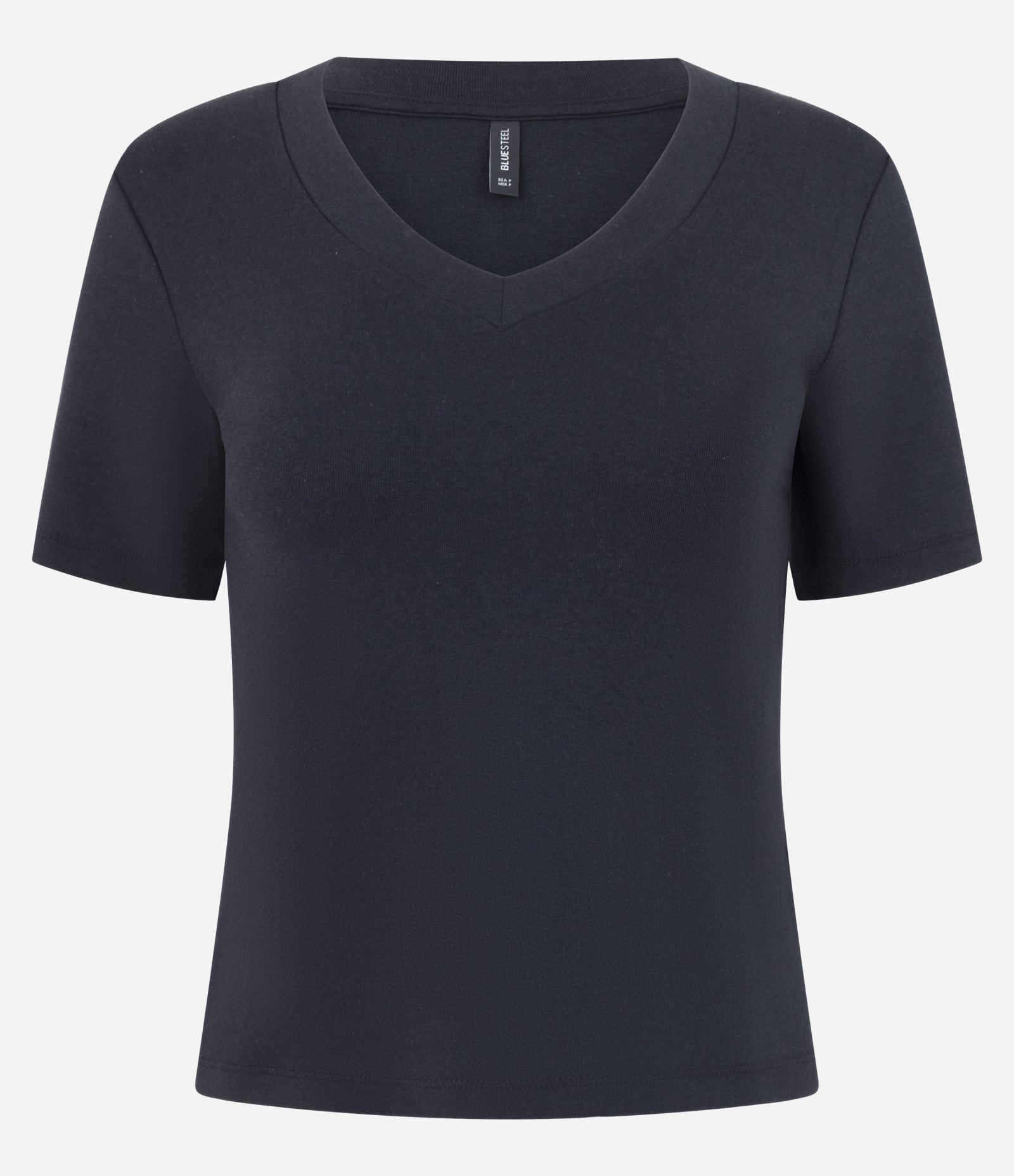 Camiseta em Heavy Cotton com Gola V Preto 2