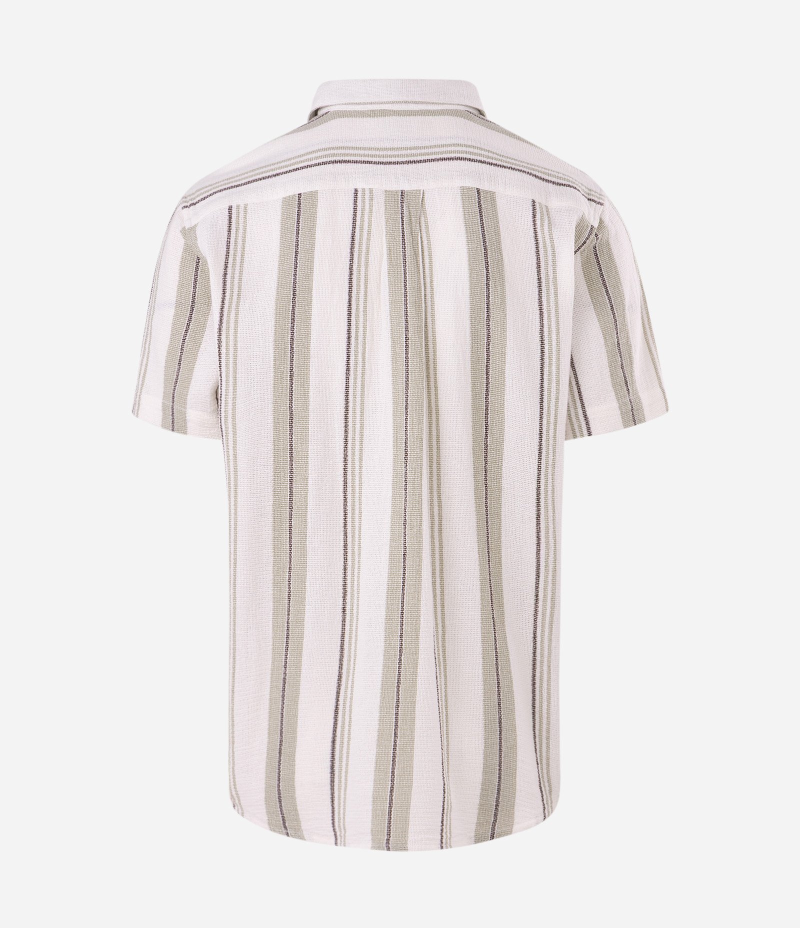 Camisa Manga Curta Listrada Texturizada Verde 6