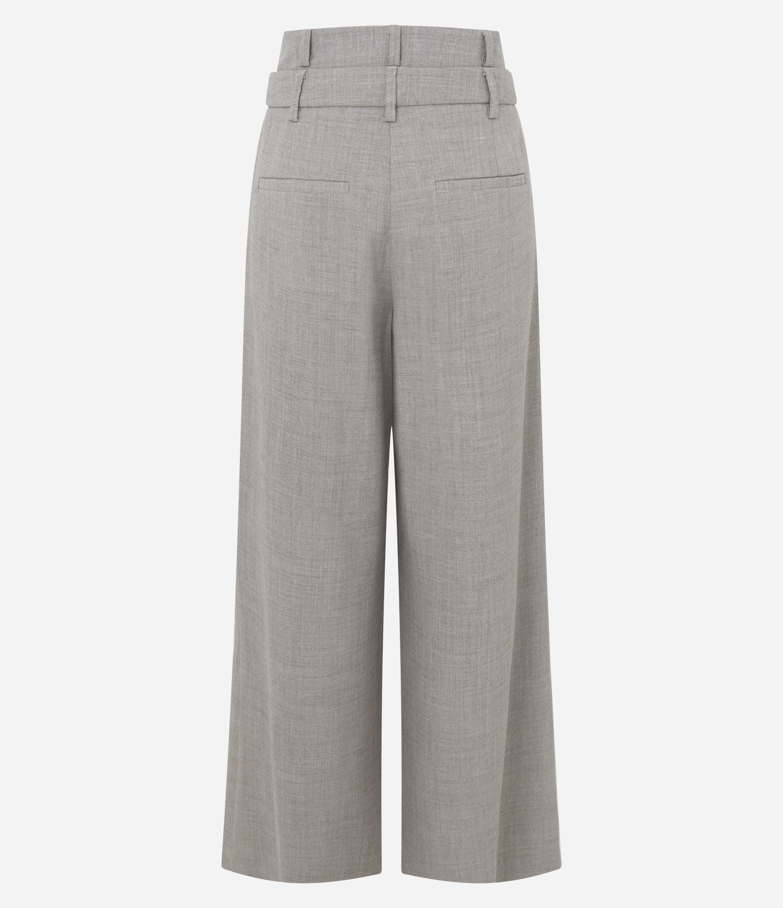 Calça Pantalona Alfaiatada com Cós Duplo Removível Cinza 7