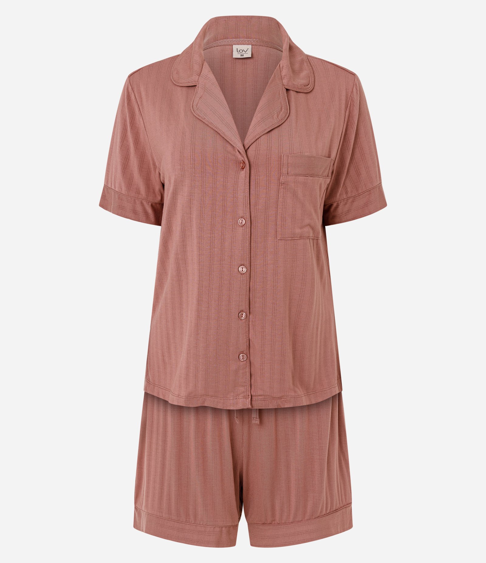 Pijama Americano Curto em Modal Marrom 5