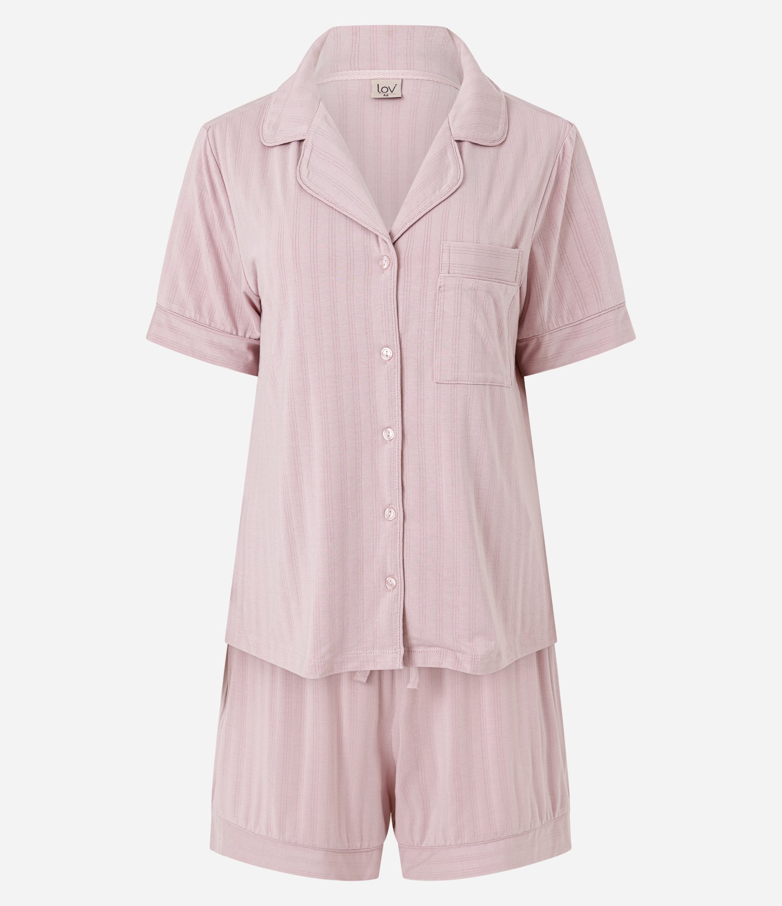 Pijama Americano Curto em Modal Rosa 6