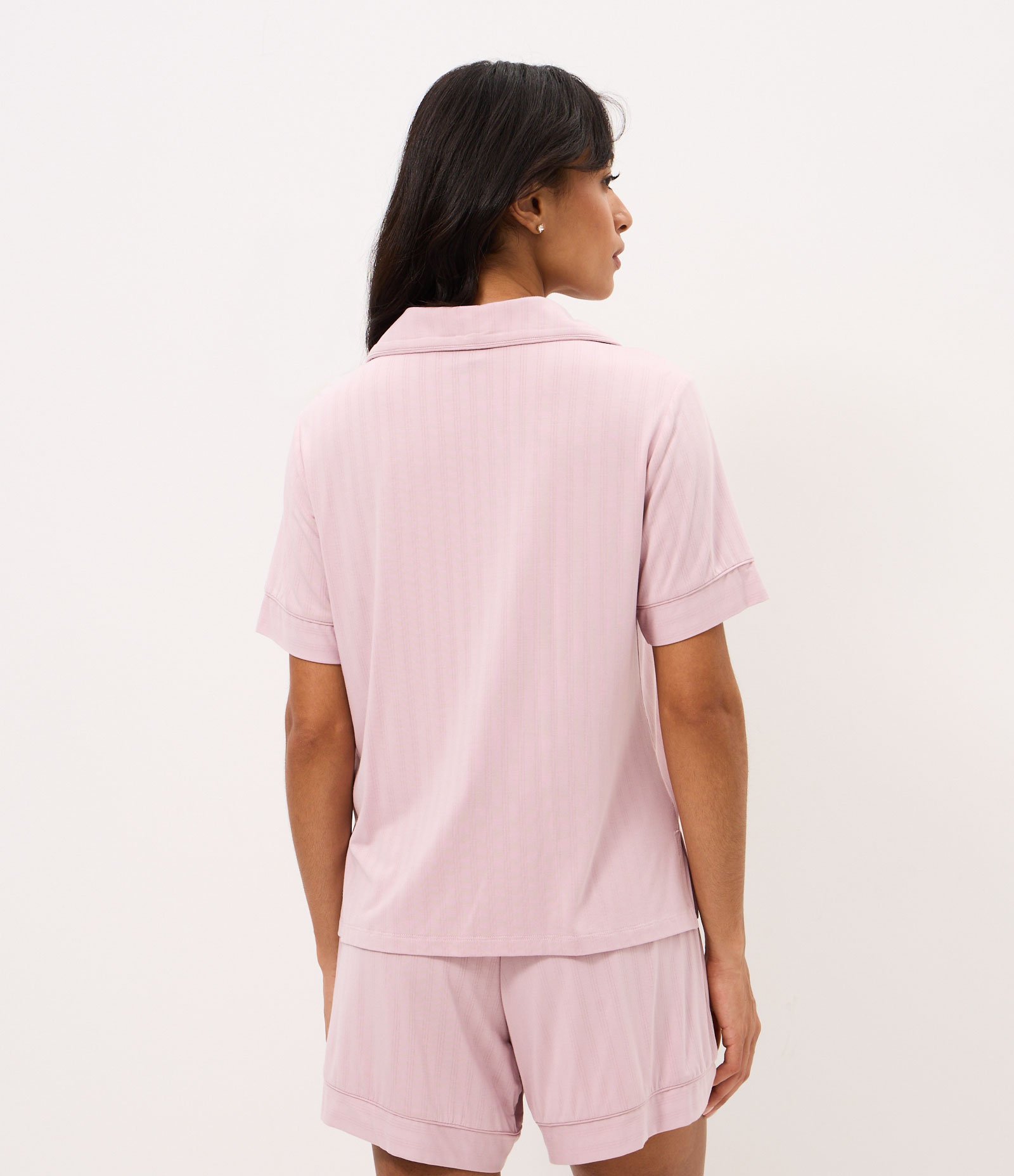 Pijama Americano Curto em Modal Rosa 5