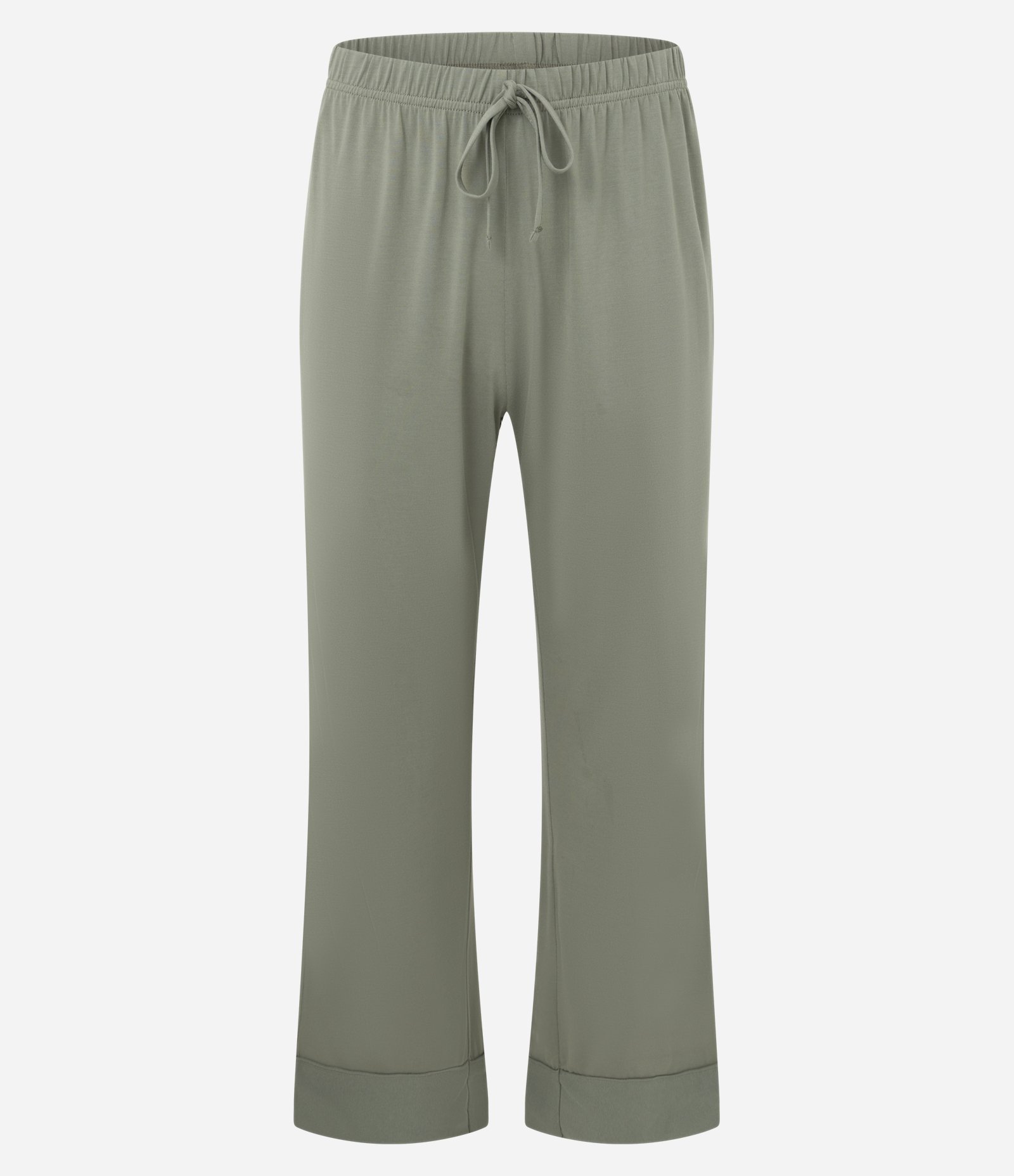 Pijama Longo Americano em Modal com Recortes Acetinados Verde 2