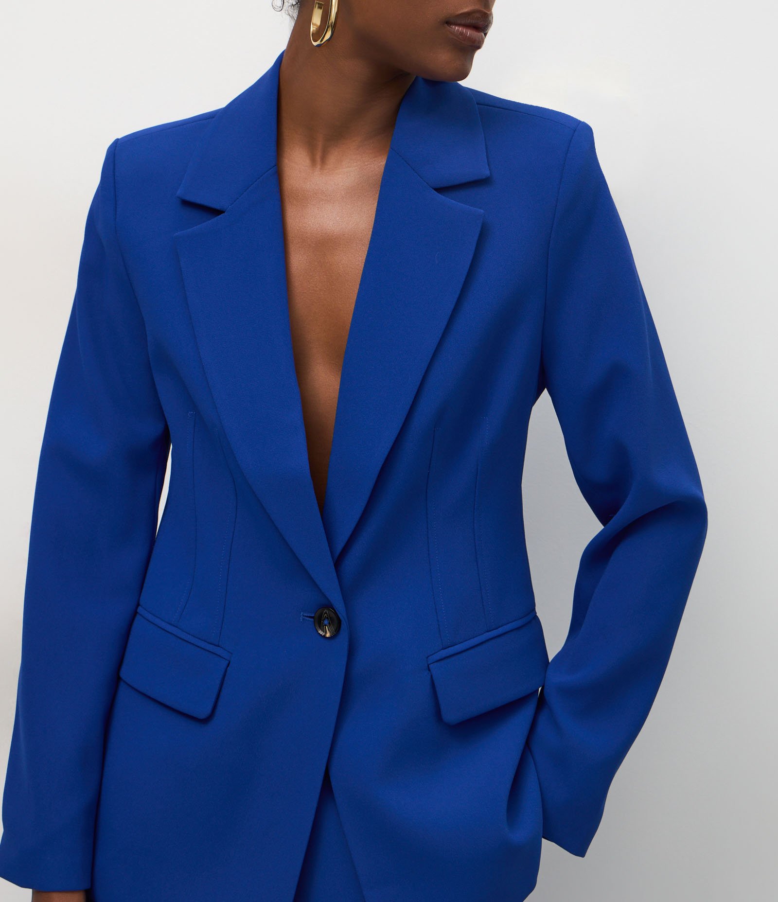 Blazer Comfort Alfaiatado com Abotoamento Duplo Azul 1