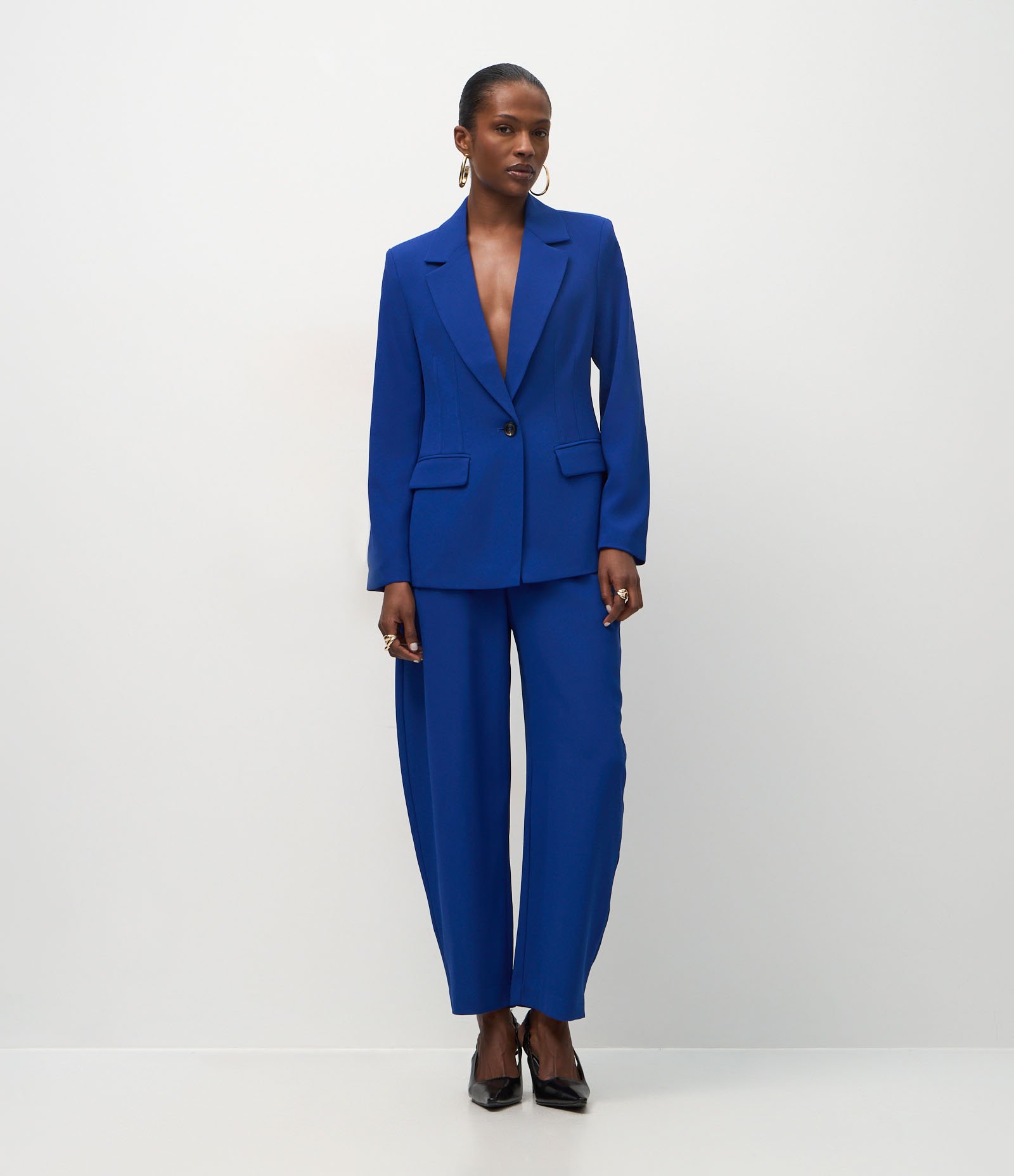 Blazer Comfort Alfaiatado com Abotoamento Duplo Azul 2