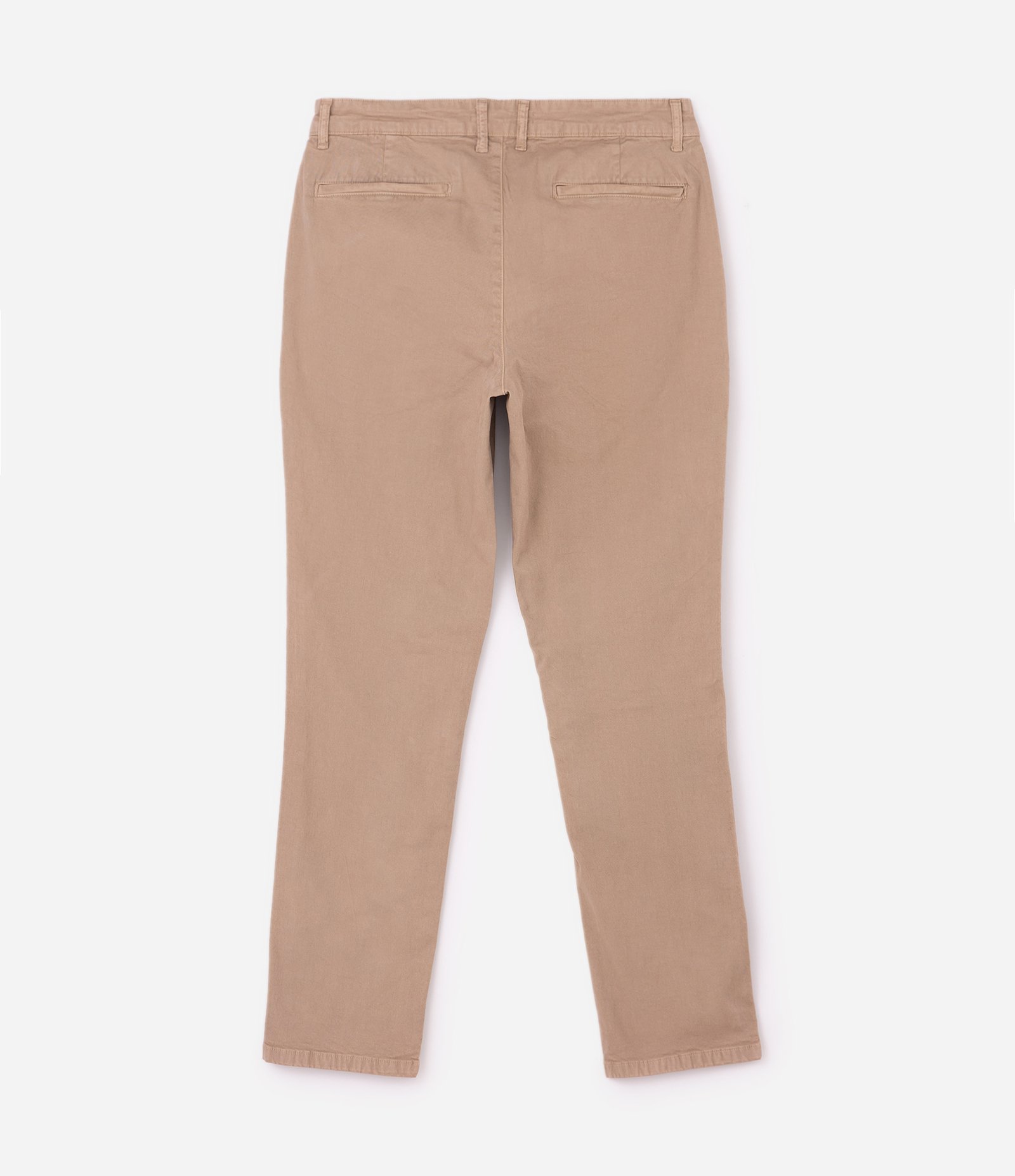 Calça Slim em Sarja Lavada Bege 5