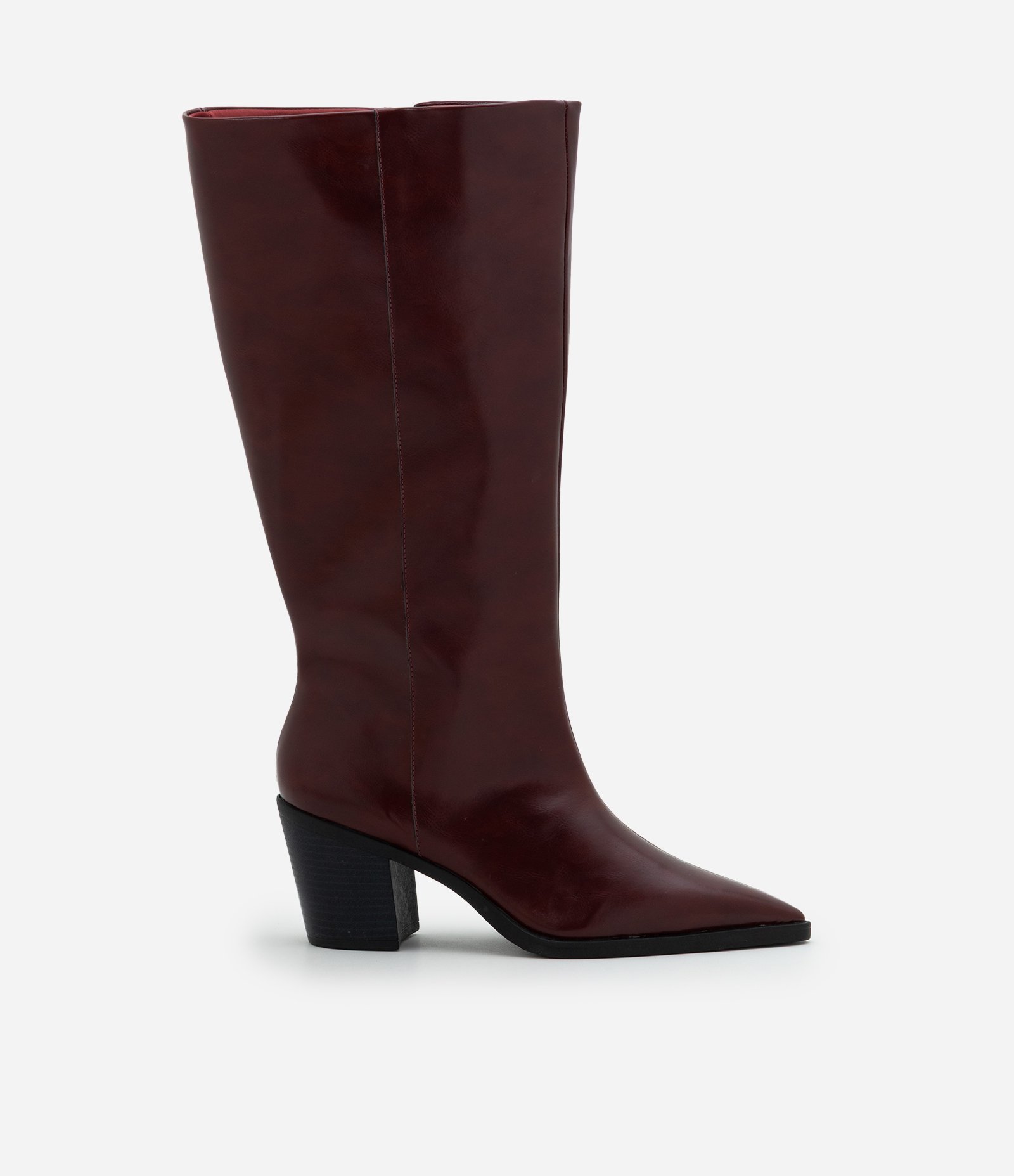 Bota Western Cano Longo em PU Bordô 1