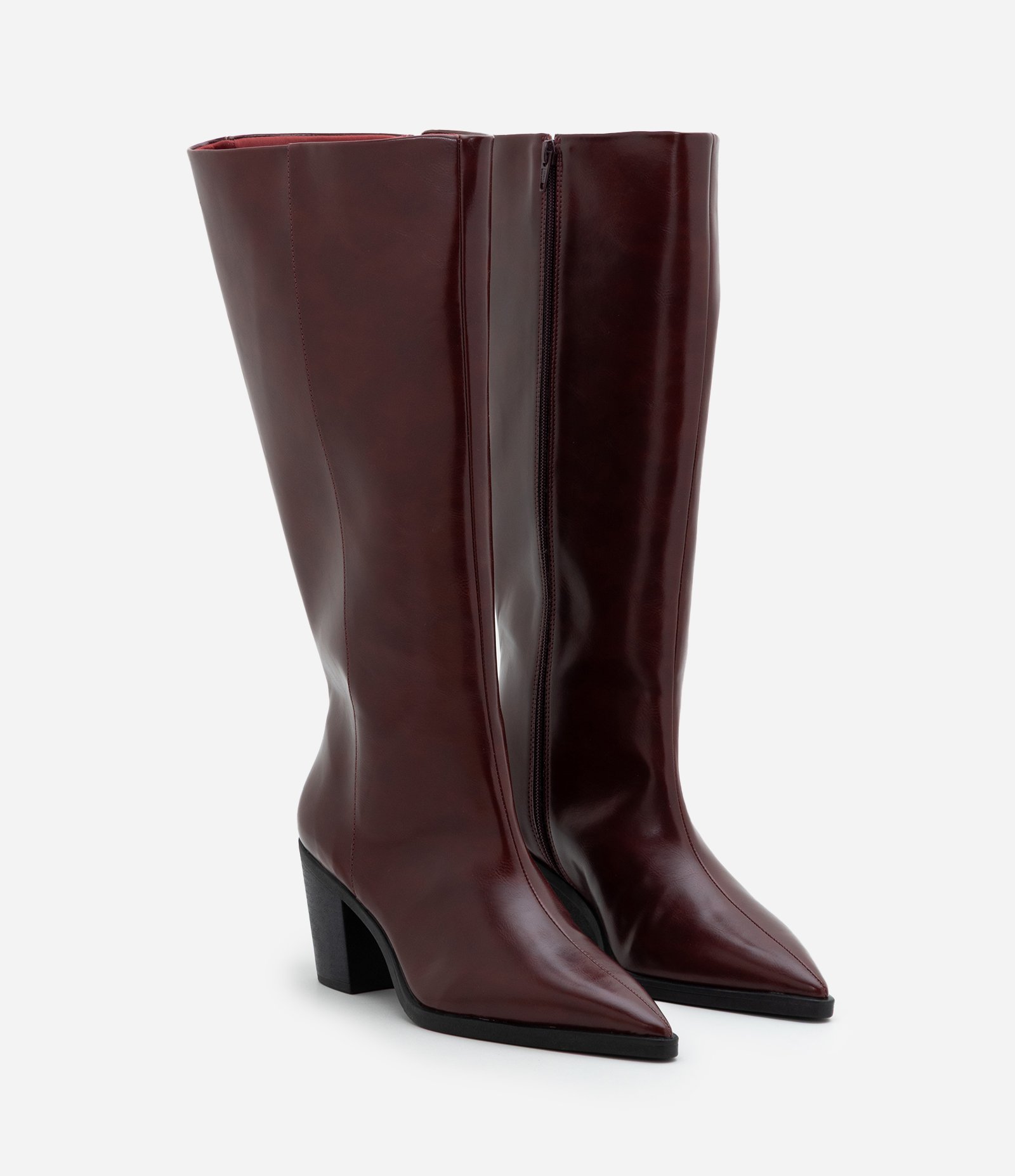 Bota Western Cano Longo em PU Bordô 2