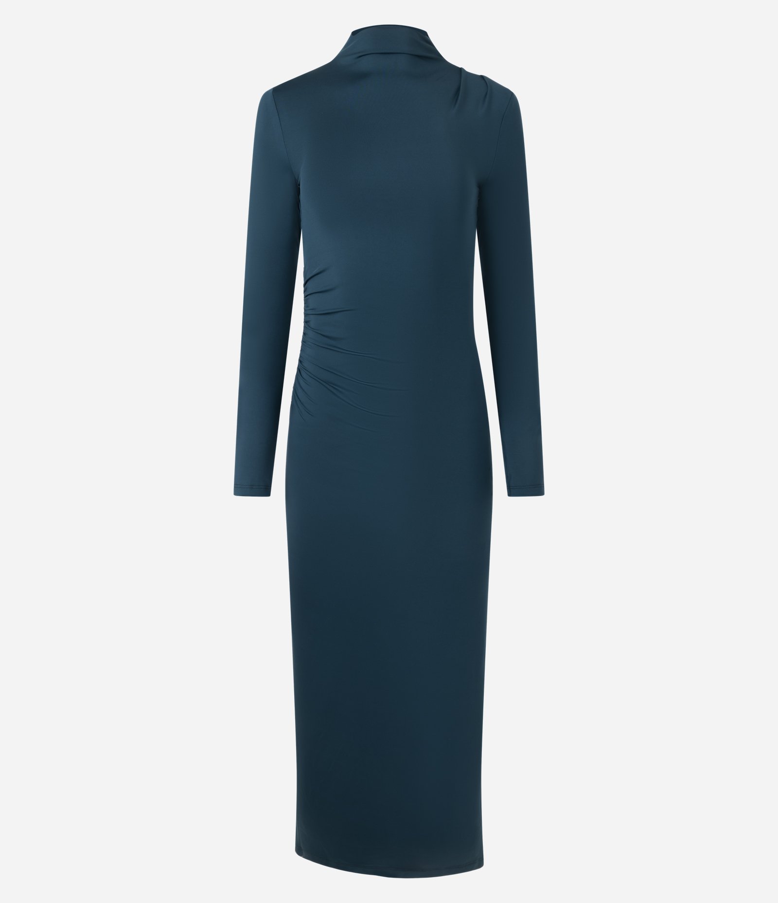 Vestido Midi com Costas Abertas e Franzidos Azul 1