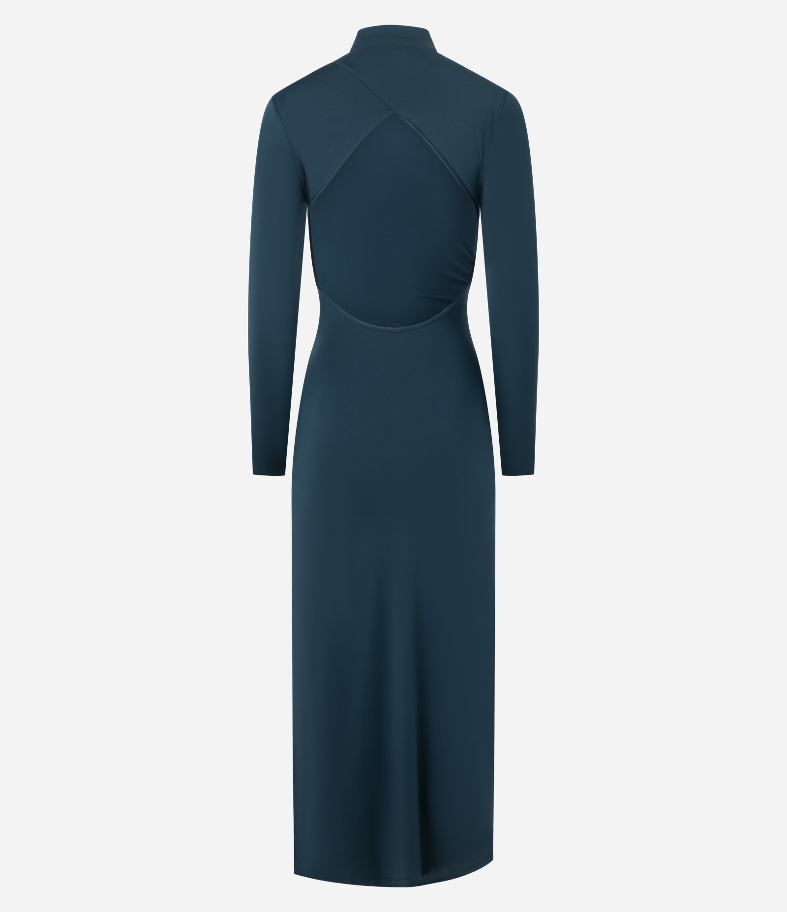 Vestido Midi com Costas Abertas e Franzidos Azul 2