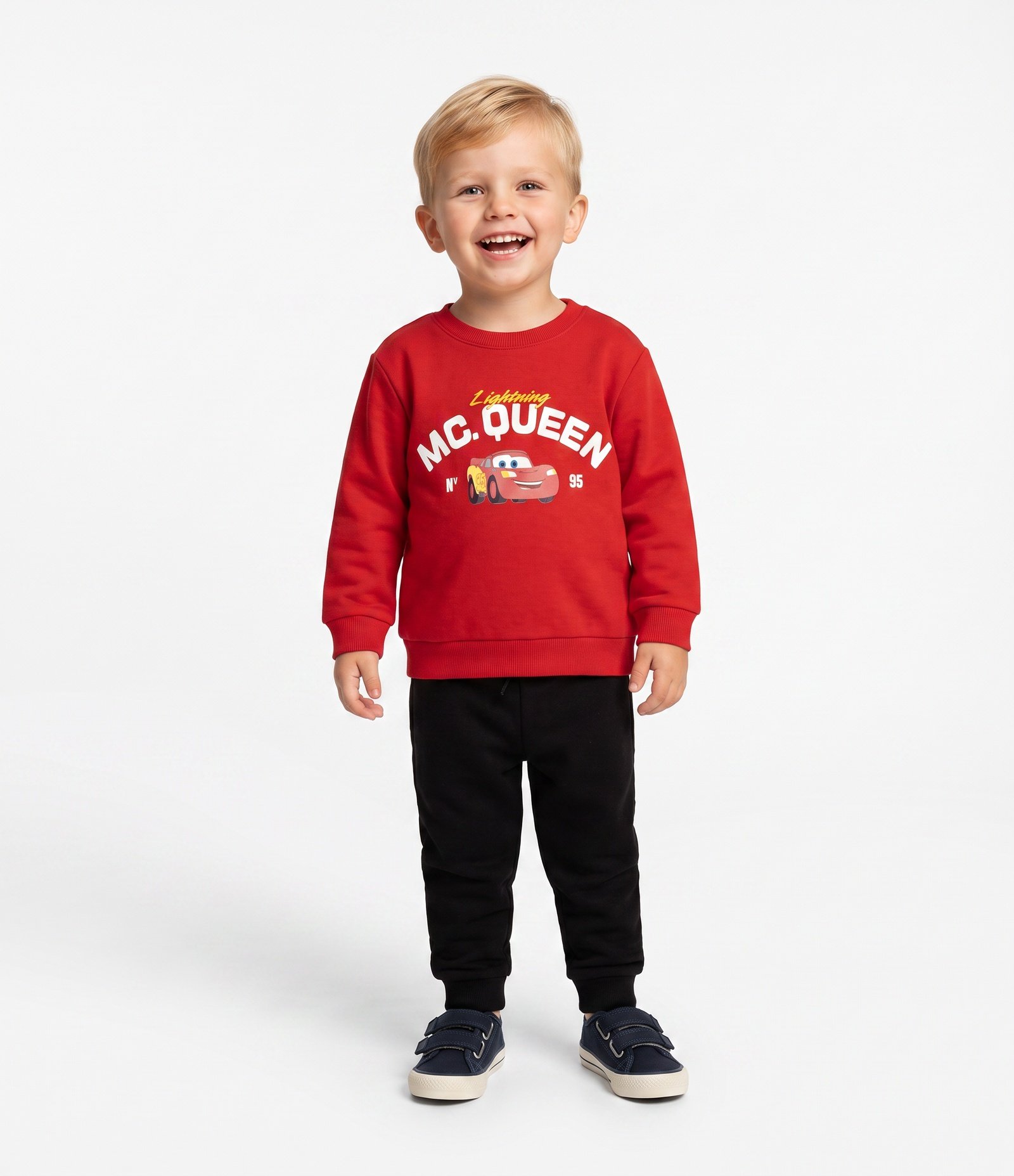 Conjunto Infantil Moletom Carros com Felpa - Tam 2 a 6 Anos Vermelho 1