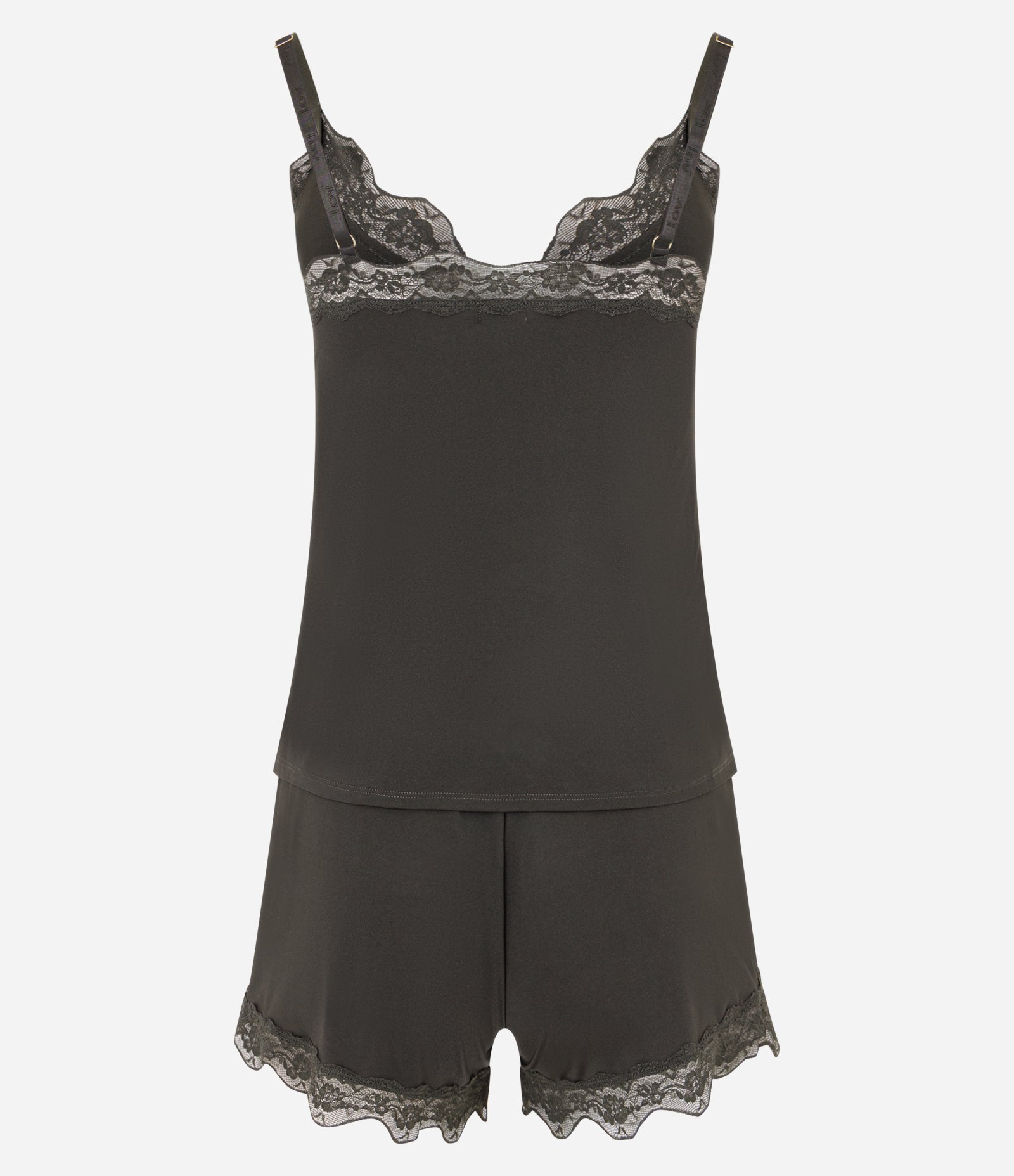 Pijama Short Doll em Microfibra com Detalhes em Renda Preto 8