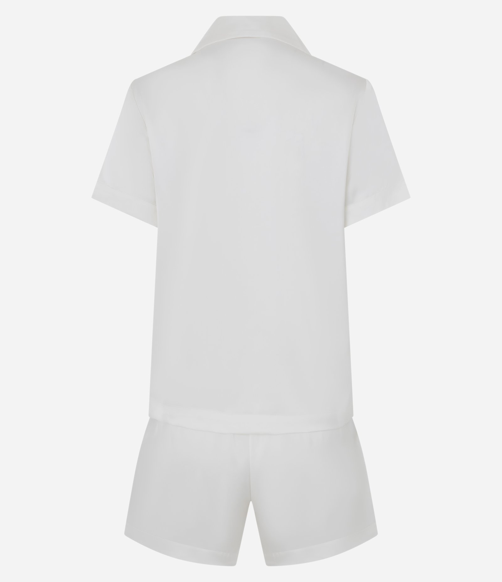 Pijama Curto Americano em Cetim com Estampa Floral Branco 7