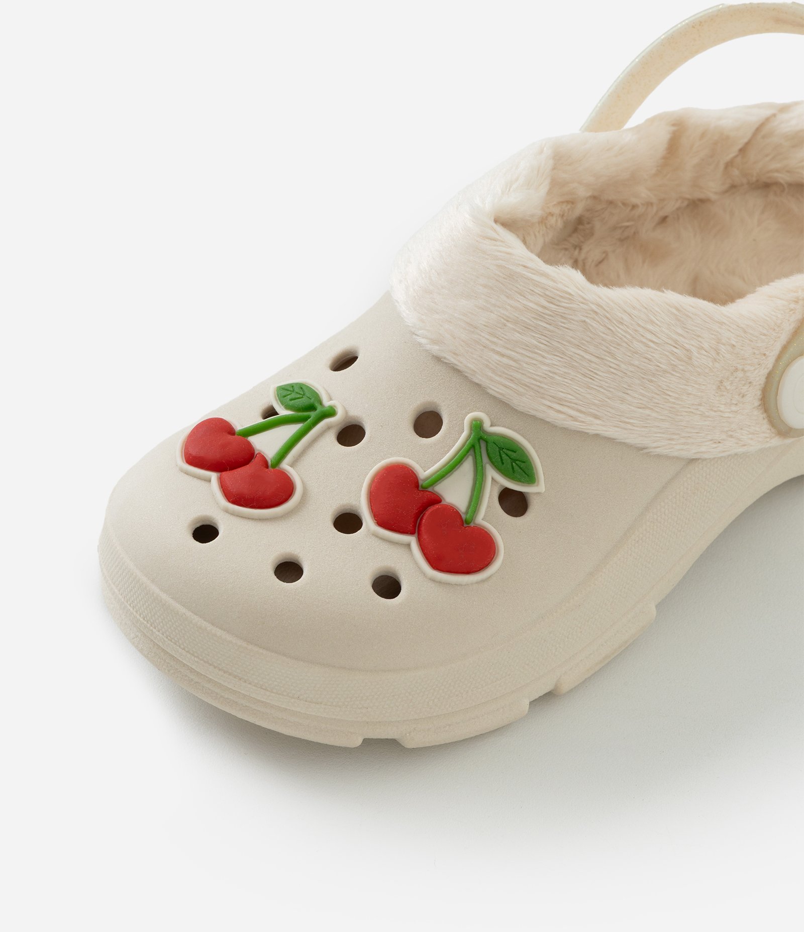 Sandália Infantil Babuche com Pelinhos e Patch Cereja – Tam 25/26 a 33/34 Off White 4