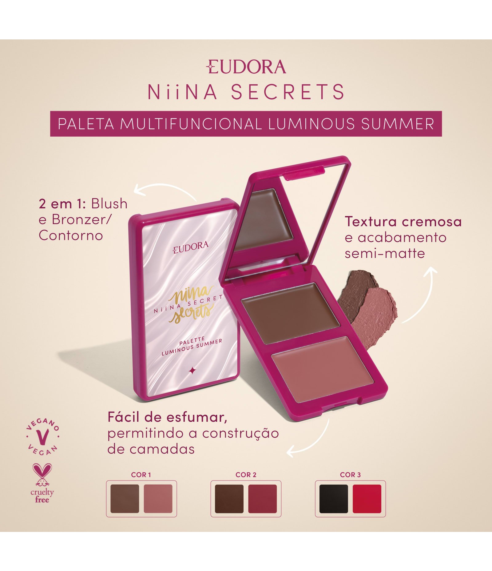 Paleta Multifuncional Niina Secrets Luminous Summer Cor 3 8