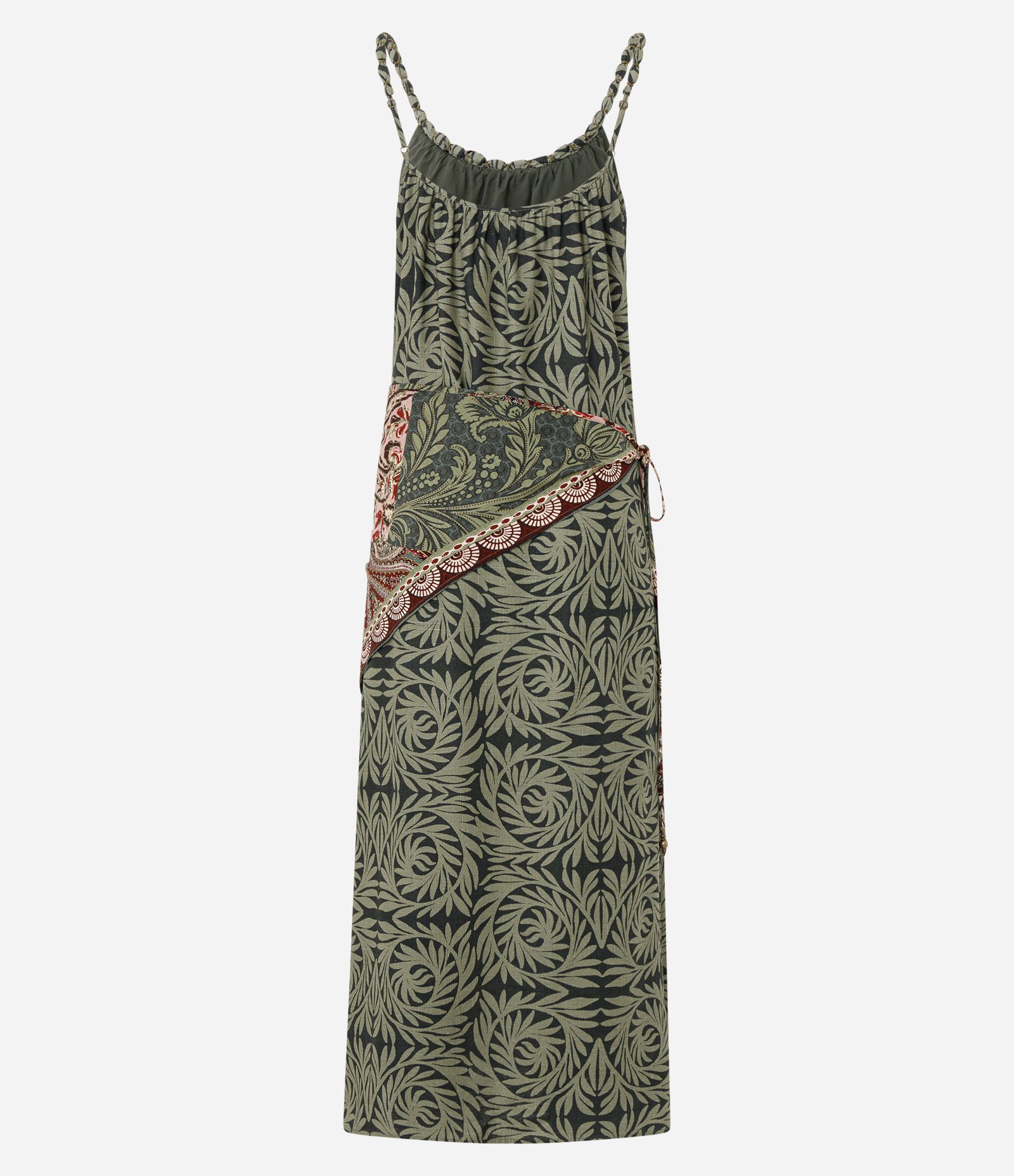 Vestido Longo em Viscolinho com Estampa Abstrata Verde 7