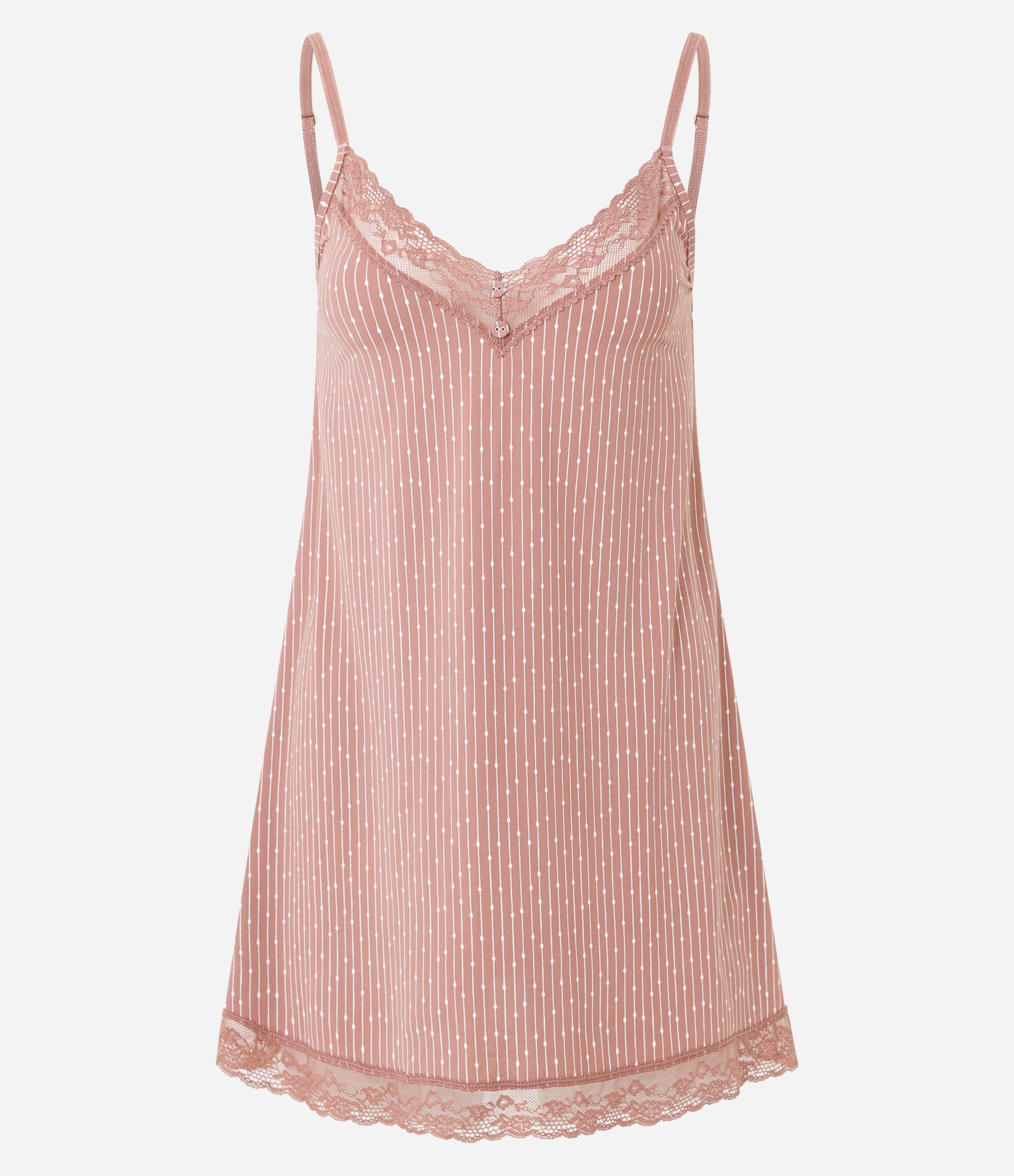 Camisola Curta com Estampa Listrada e Rendinha Rosa 5