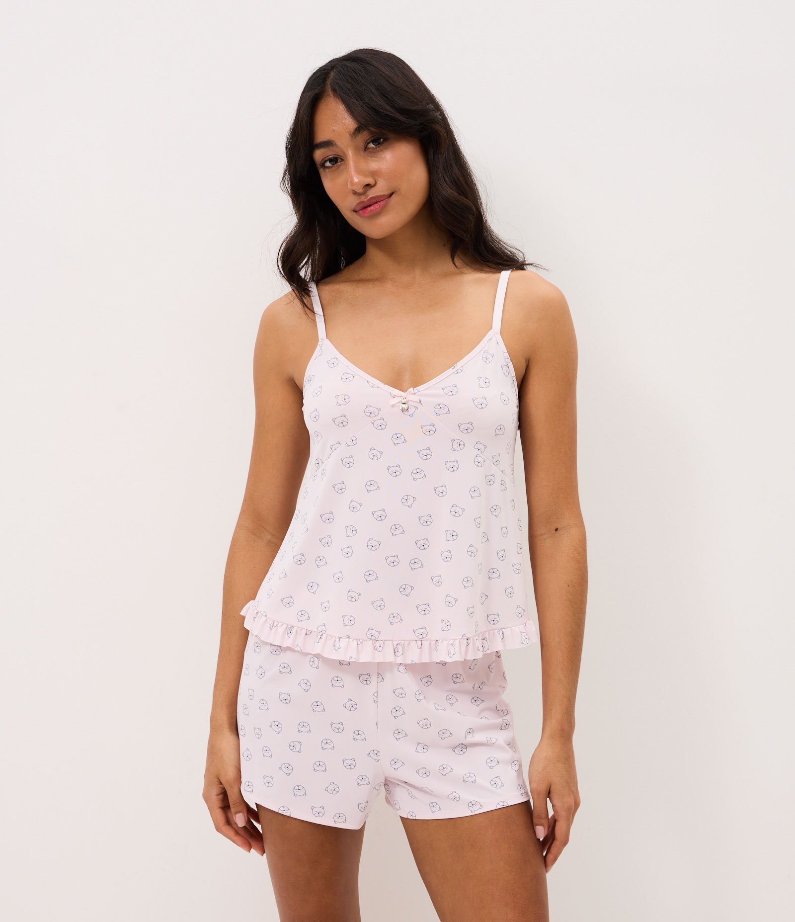 Short Doll com Estampa de Ursinhos e Babados Rosa 3