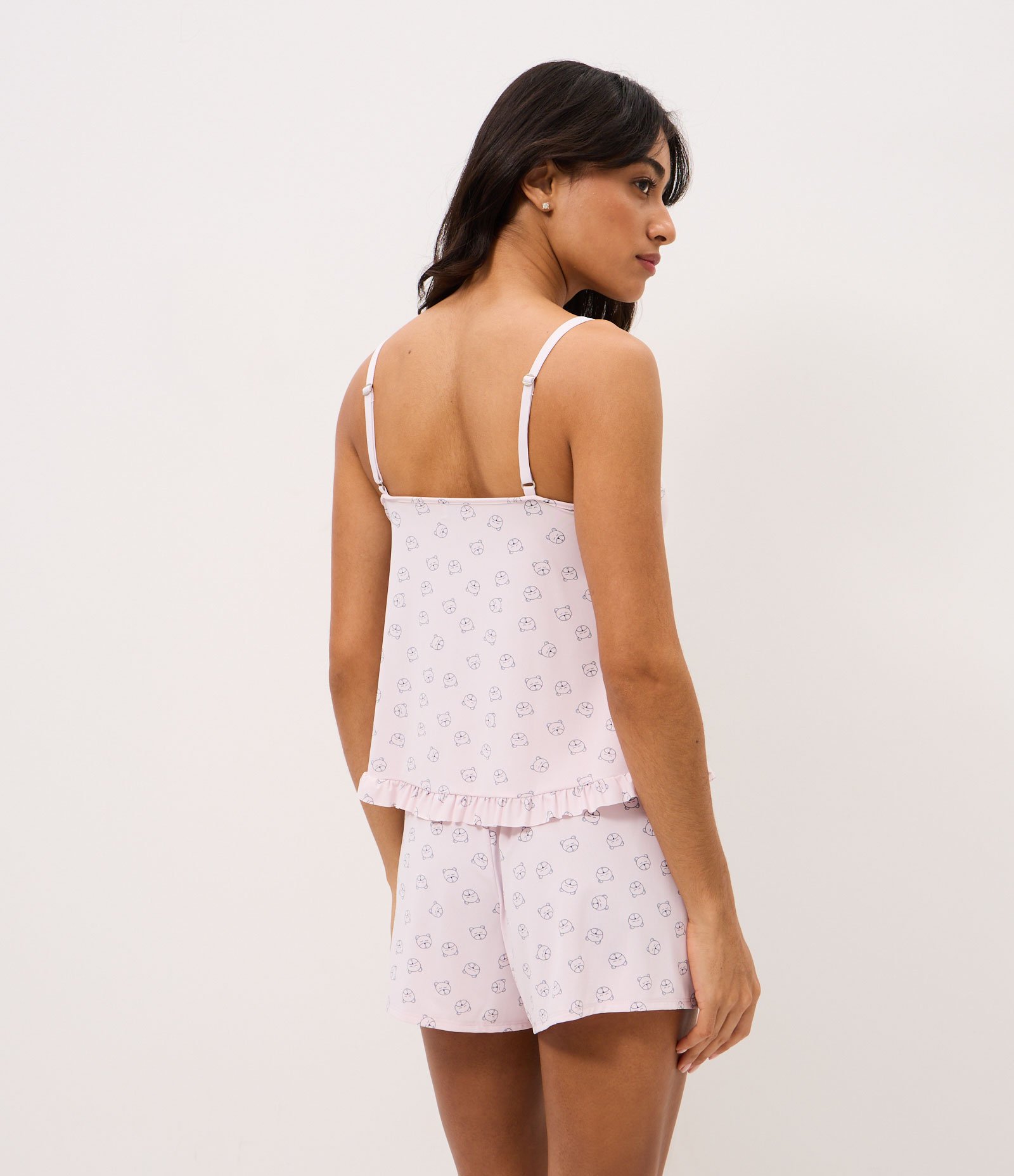 Short Doll com Estampa de Ursinhos e Babados Rosa 6