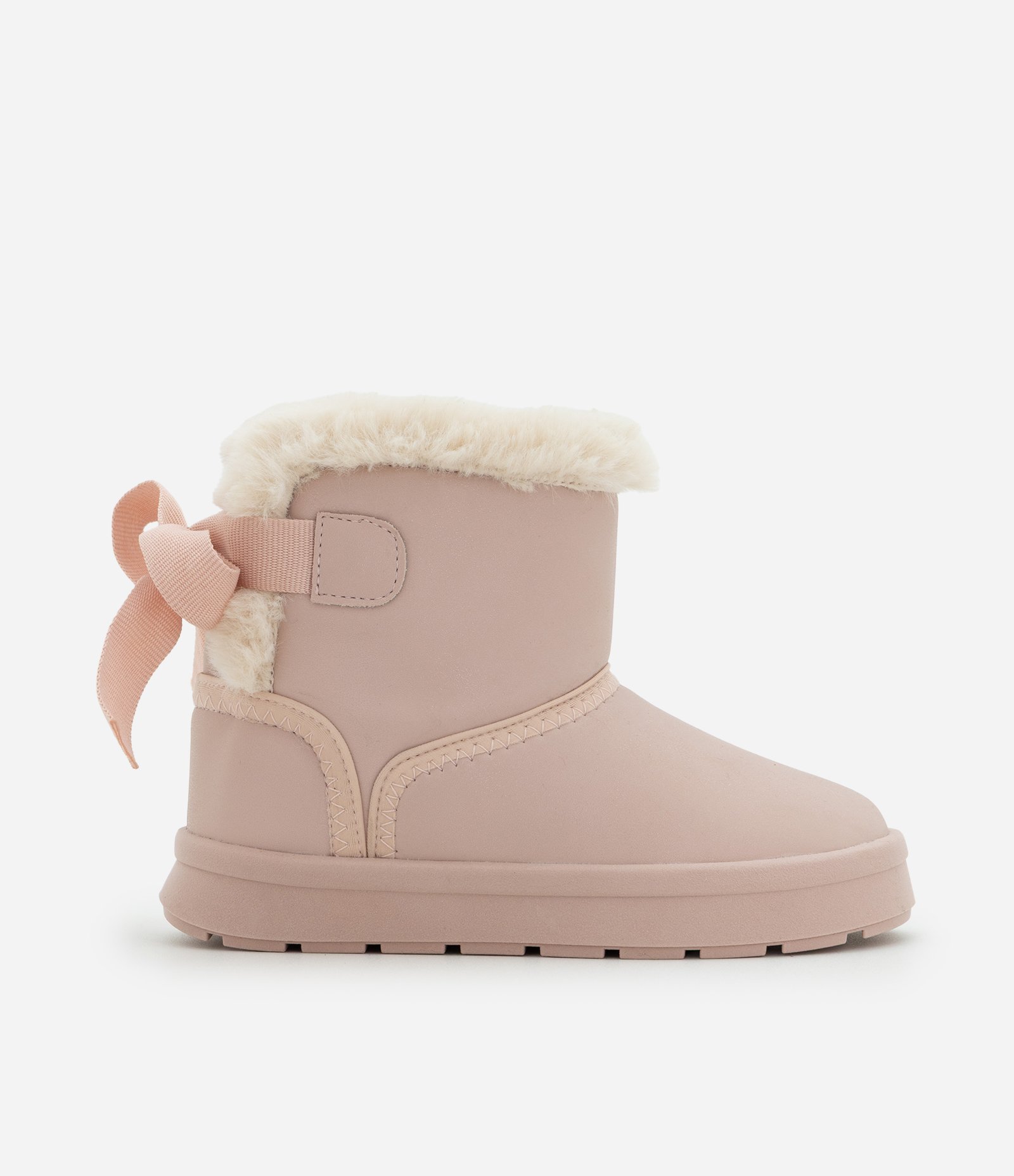 Bota Infantil com Laço Traseiro e Forro Peluciado – Tam 20 ao 27 Rosa Claro 2