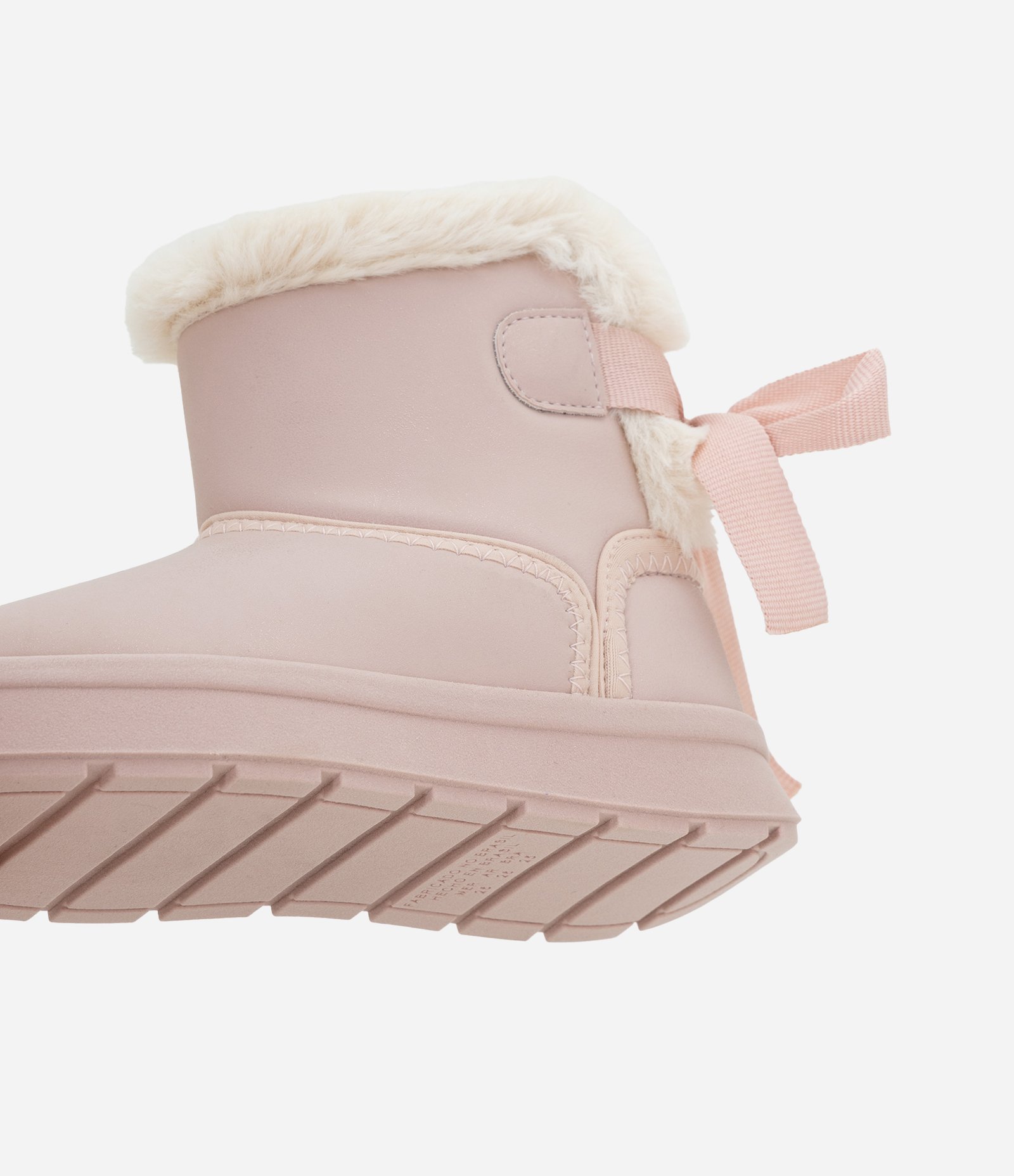 Bota Infantil com Laço Traseiro e Forro Peluciado – Tam 20 ao 27 Rosa Claro 3