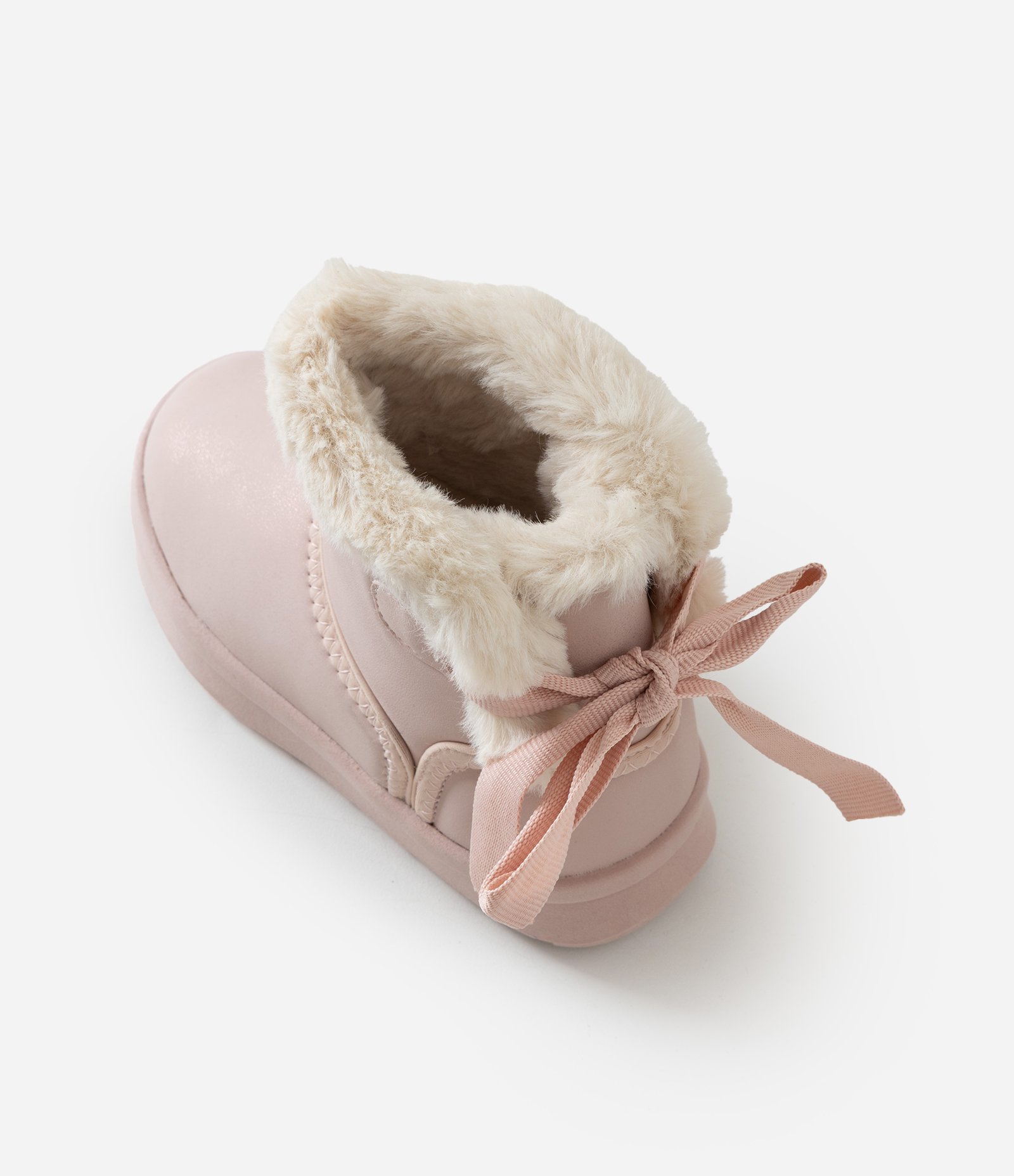 Bota Infantil com Laço Traseiro e Forro Peluciado – Tam 20 ao 27 Rosa Claro 4