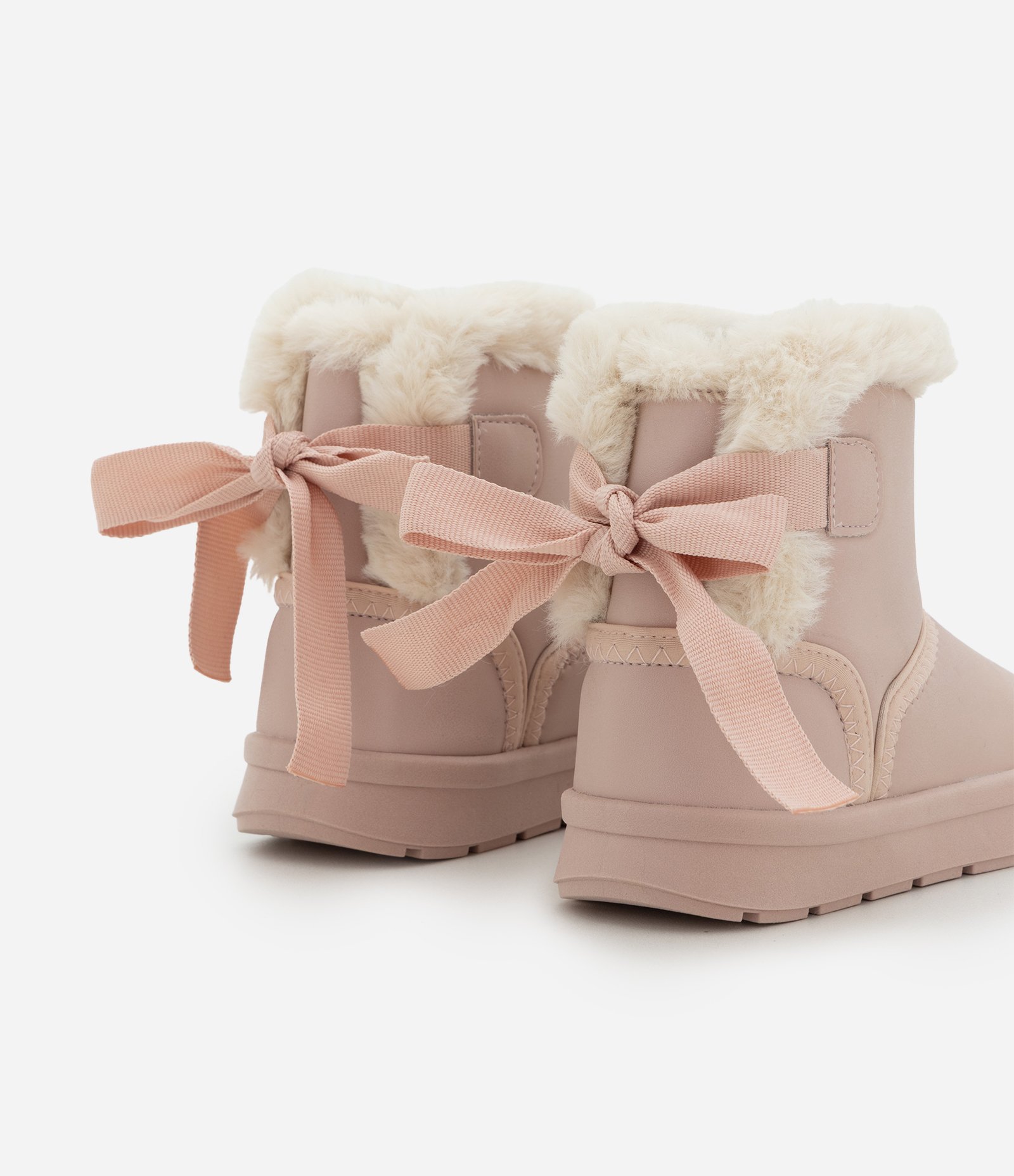 Bota Infantil com Laço Traseiro e Forro Peluciado – Tam 20 ao 27 Rosa Claro 5