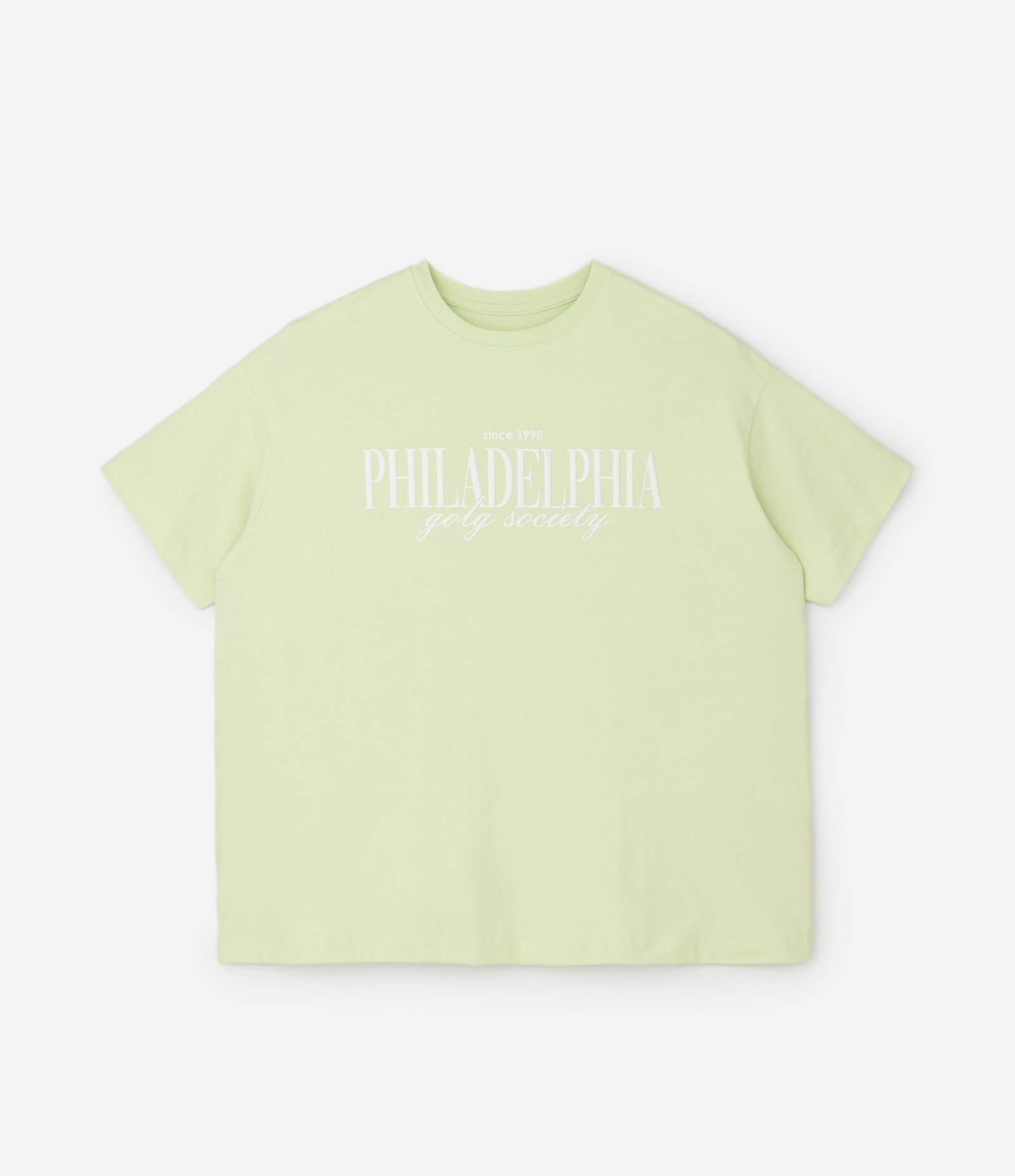 Camiseta Oversized Philadelphia com Estampa Puff Curve & Plus Size Verde 1