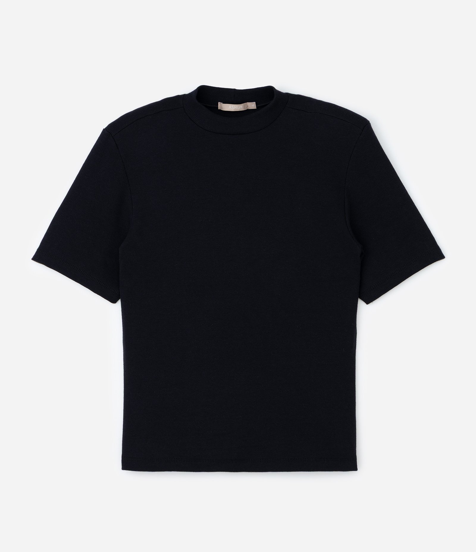 Blusa Manga Curta em Ribana Curve & Plus Size Preto 1