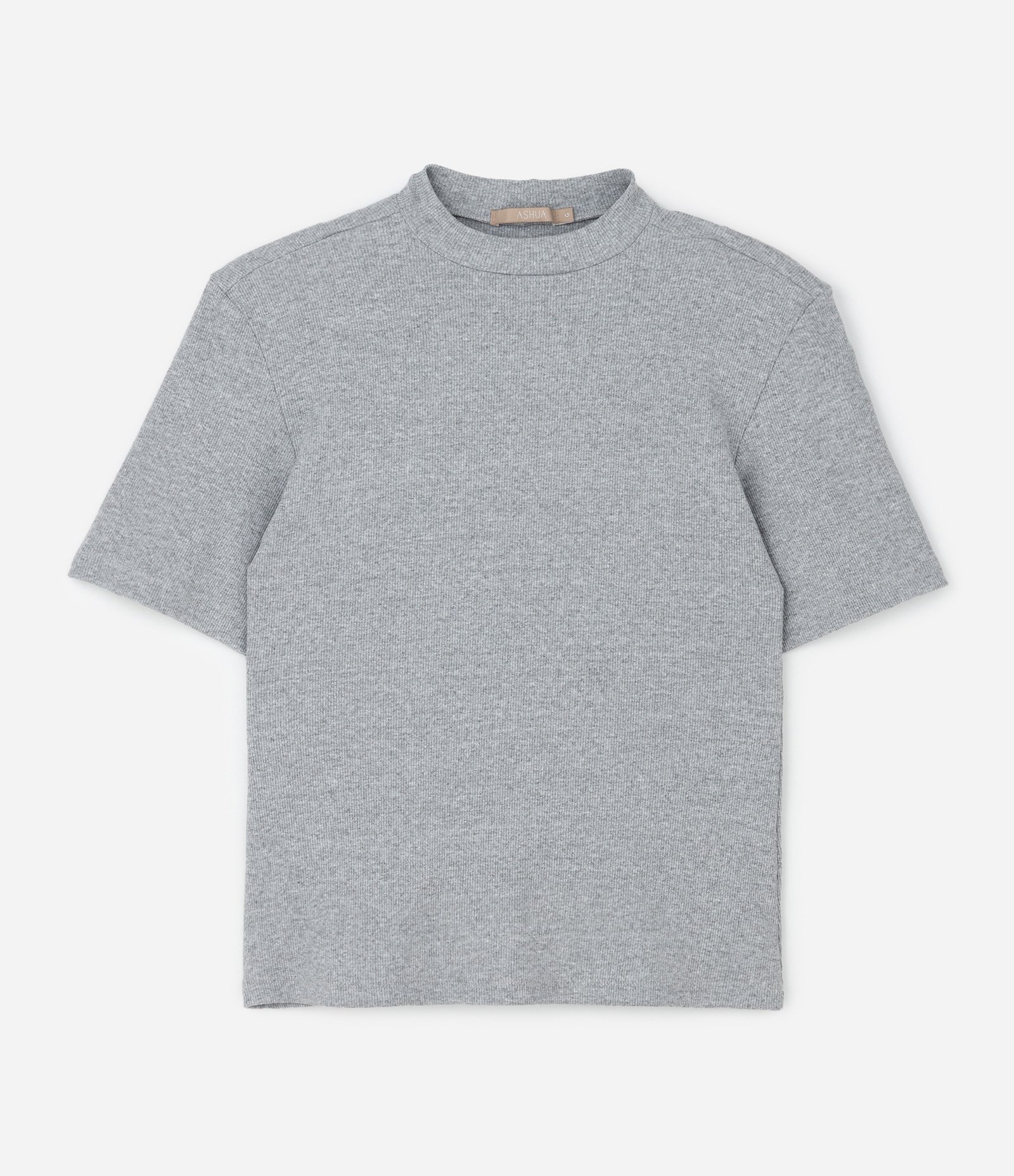 Blusa Manga Curta em Ribana Curve & Plus Size Cinza 1