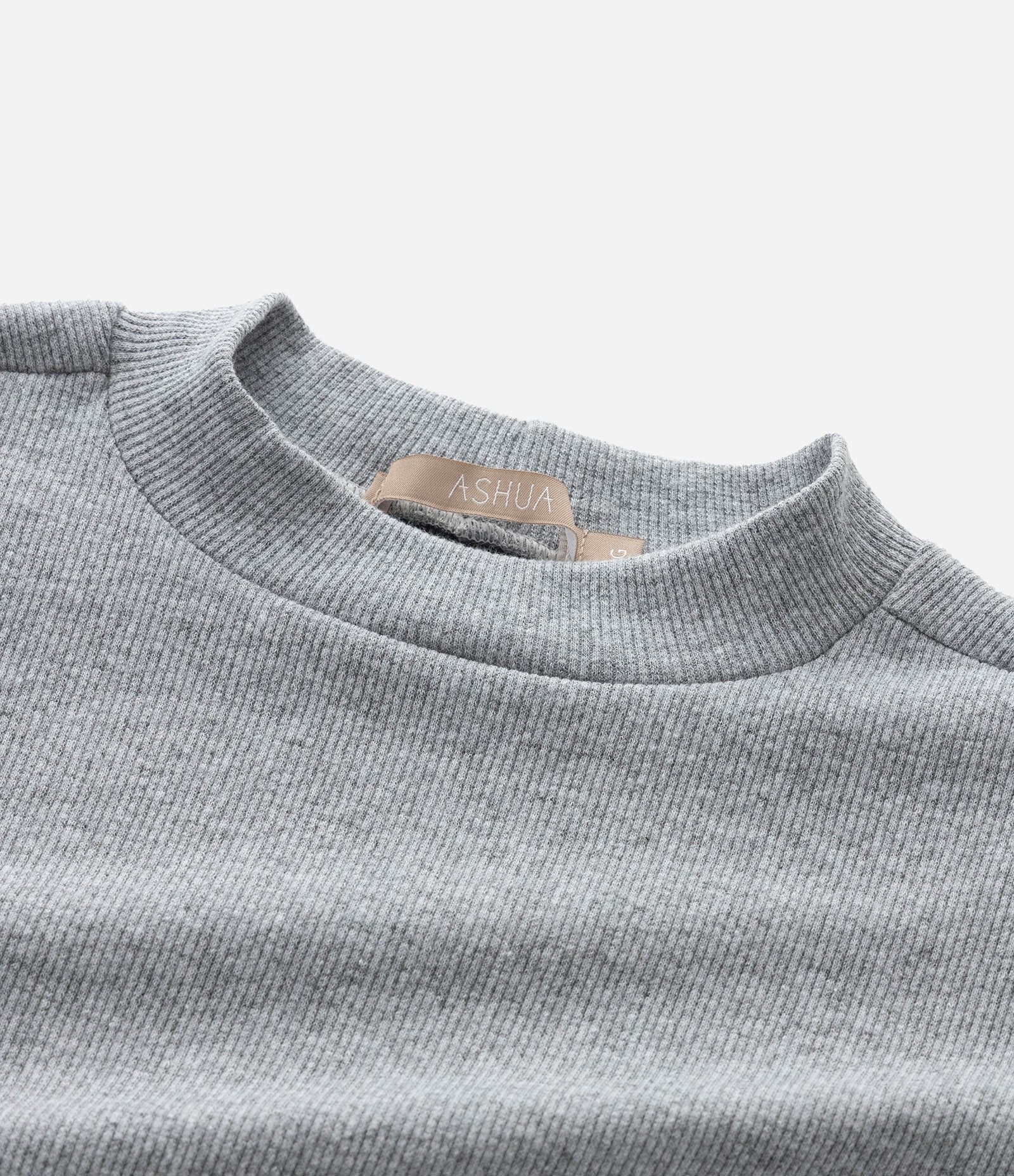 Blusa Manga Curta em Ribana Curve & Plus Size Cinza 4