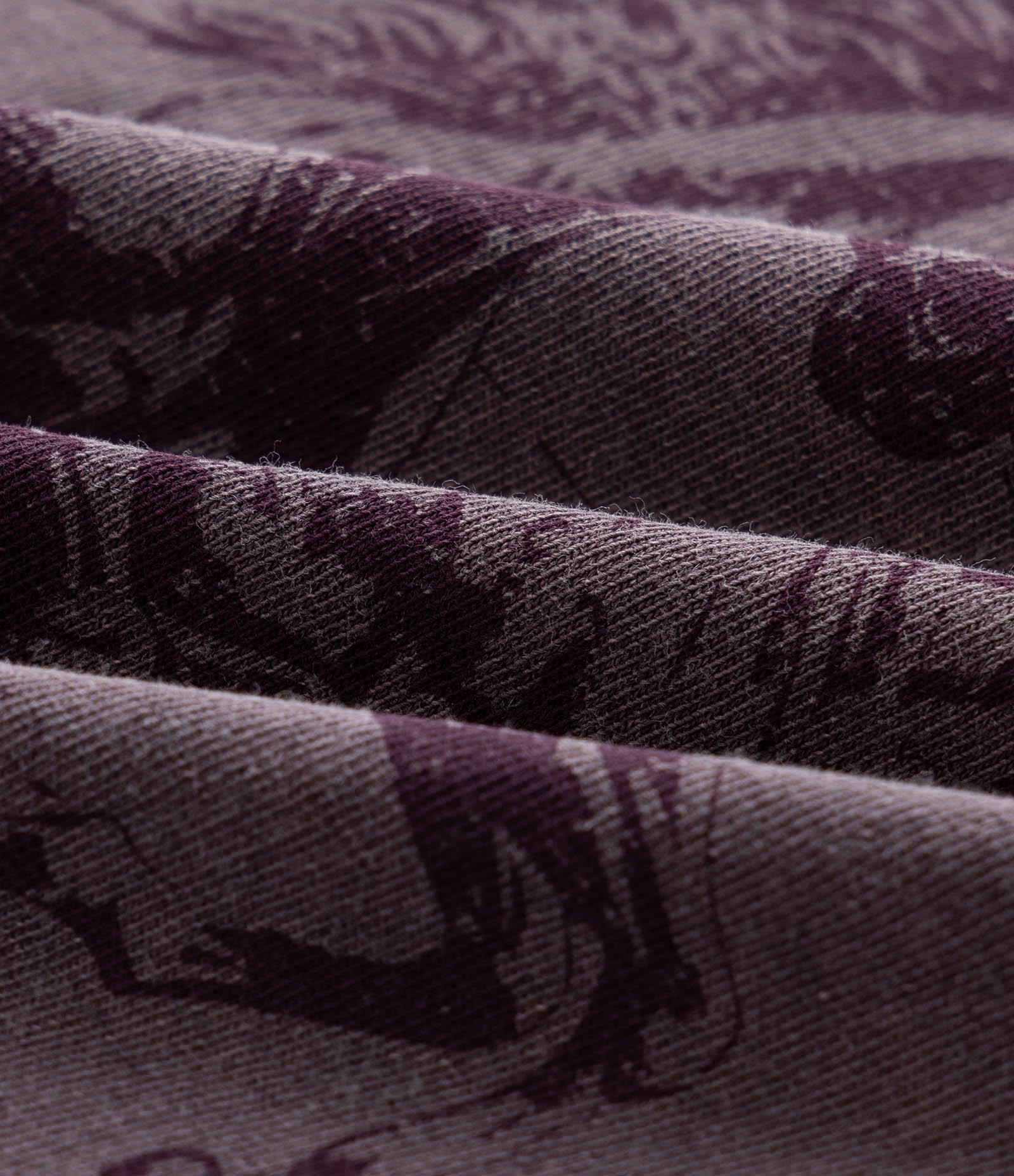 Camiseta Alongada com Estampa e Estonada Curve & Plus Size Roxo 3