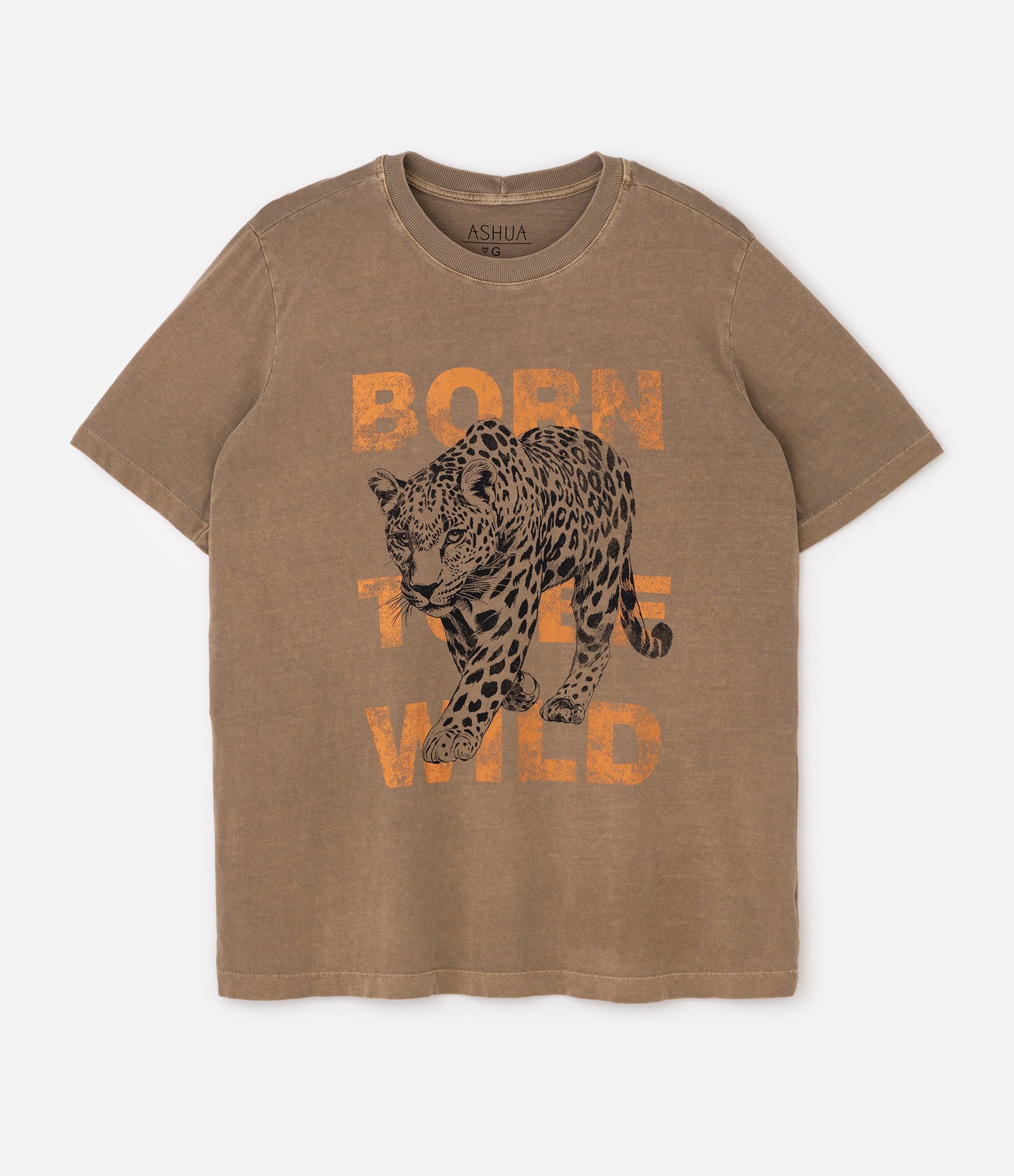 Camiseta Alongada com Estampa Onça Born to Be Wild Curve & Plus Size Marrom 4