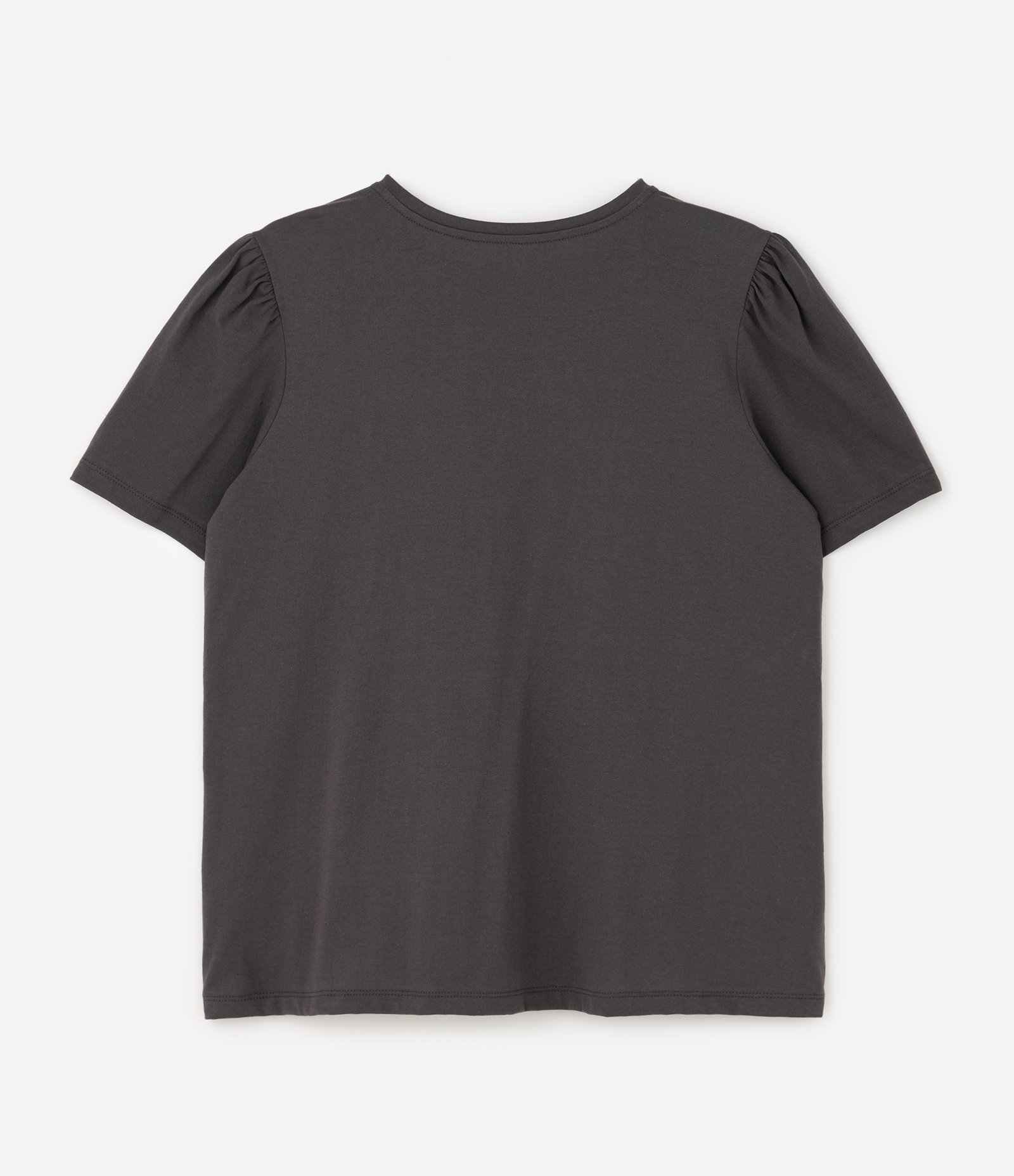 Blusa com Ferraduras de Brilhos Aplicados e Manga Bufante Curve e Plus Size Cinza 5