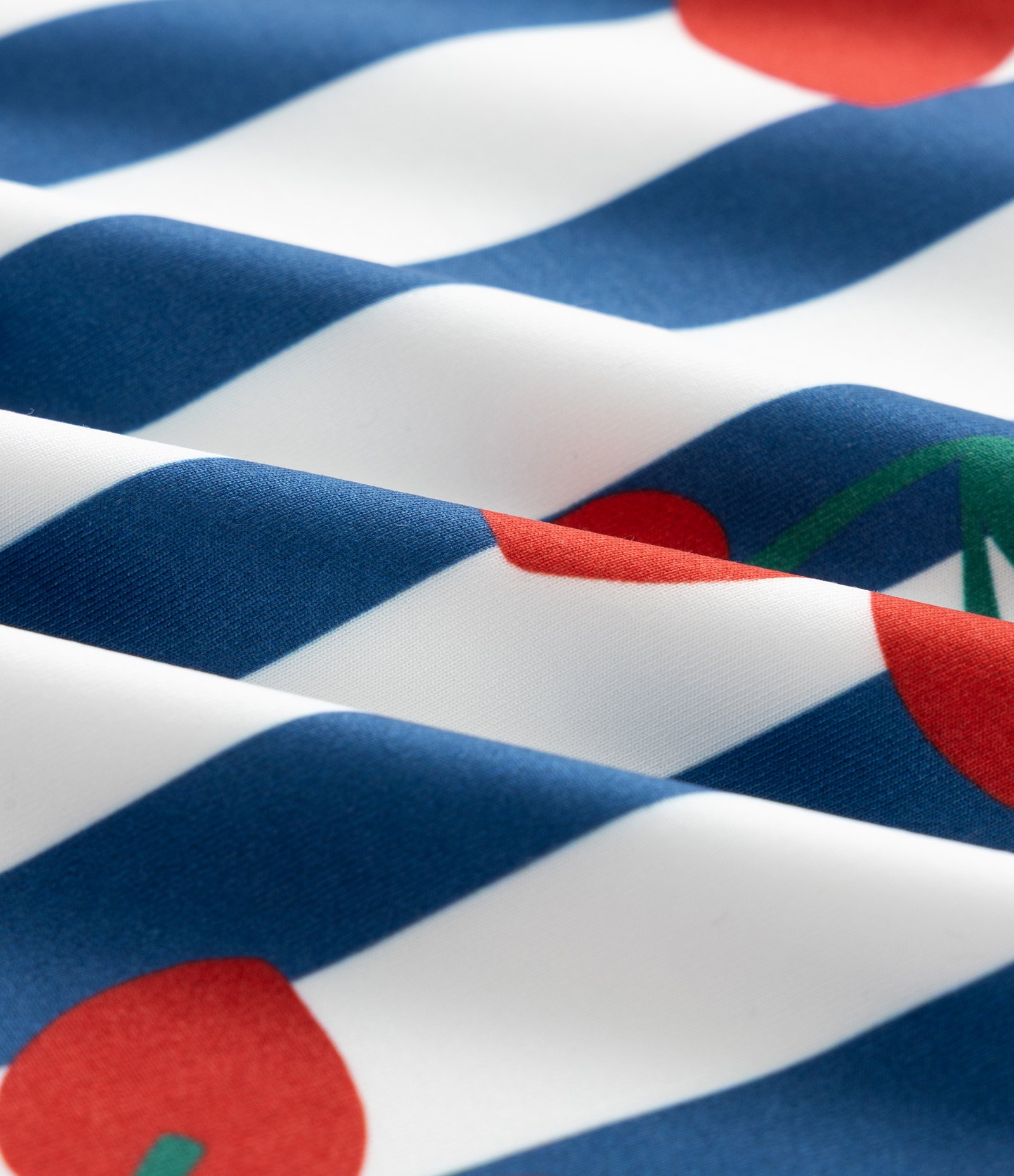 Maiô Infantil com Estampa de Cerejas e Listras – Tam 5 a 14 Anos Azul/Branco 3