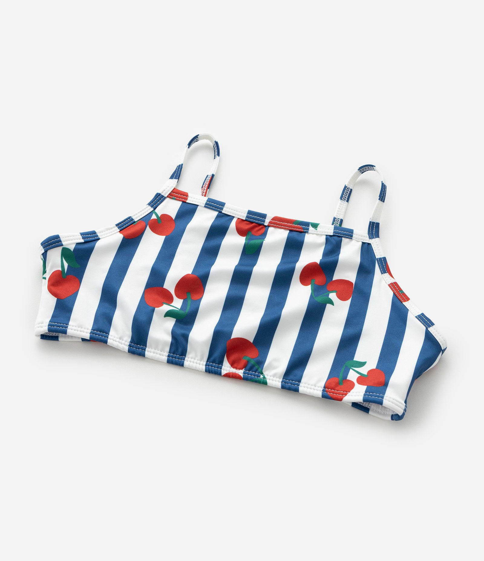 Biquíni Infantil Top e Bottom com Estampa de Cerejas – Tam 5 a 16 Anos Azul Marinho/Branco 8