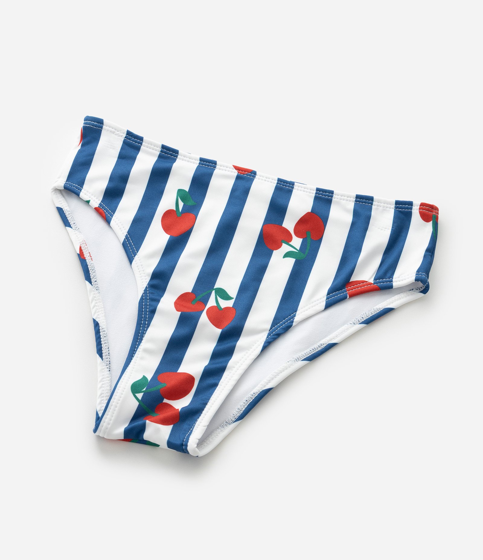 Biquíni Infantil Top e Bottom com Estampa de Cerejas – Tam 5 a 16 Anos Azul Marinho/Branco 10