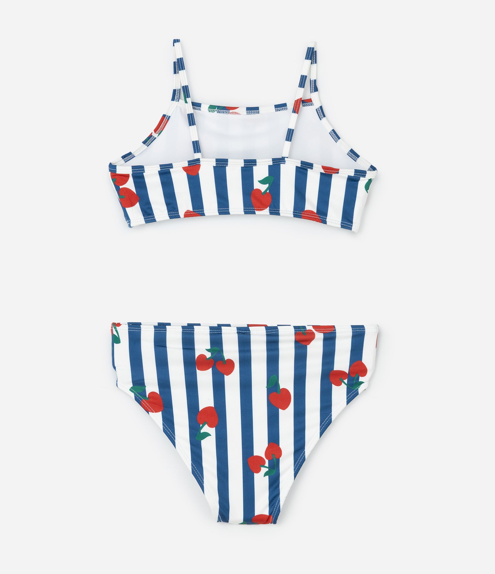 Biquíni Infantil Top e Bottom com Estampa de Cerejas – Tam 5 a 16 Anos Azul Marinho/Branco 2