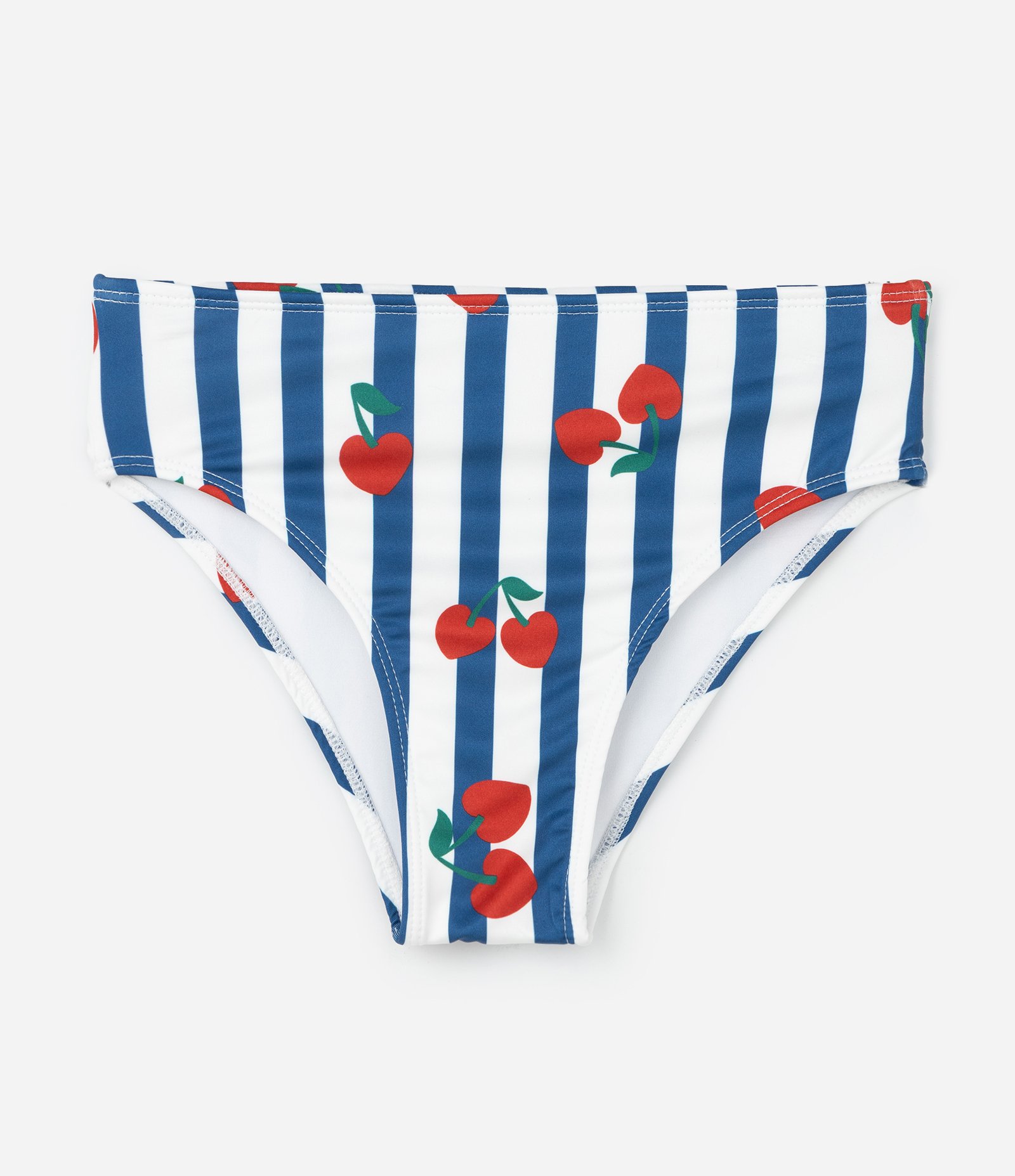 Biquíni Infantil Top e Bottom com Estampa de Cerejas – Tam 5 a 16 Anos Azul Marinho/Branco 5