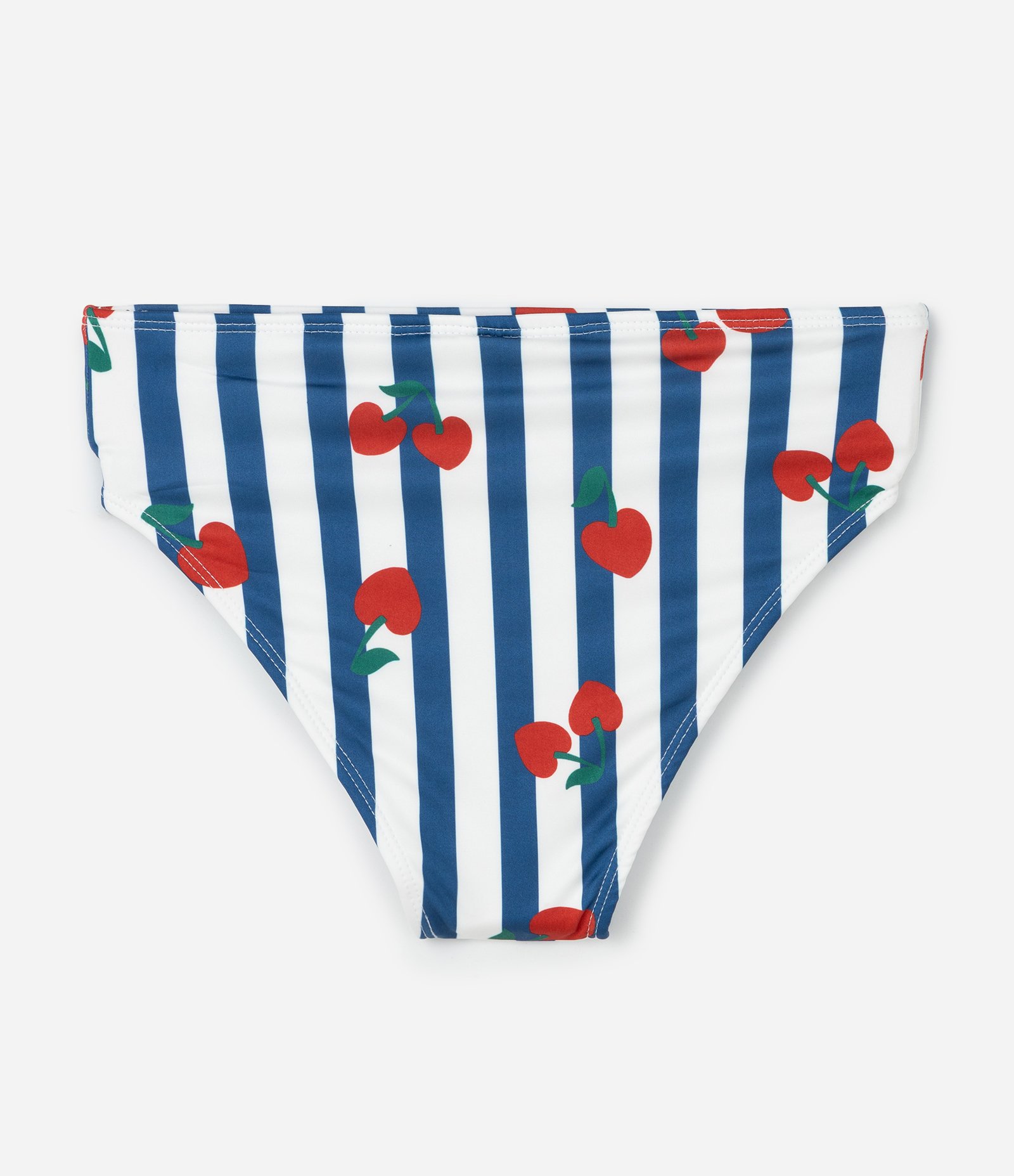 Biquíni Infantil Top e Bottom com Estampa de Cerejas – Tam 5 a 16 Anos Azul Marinho/Branco 6