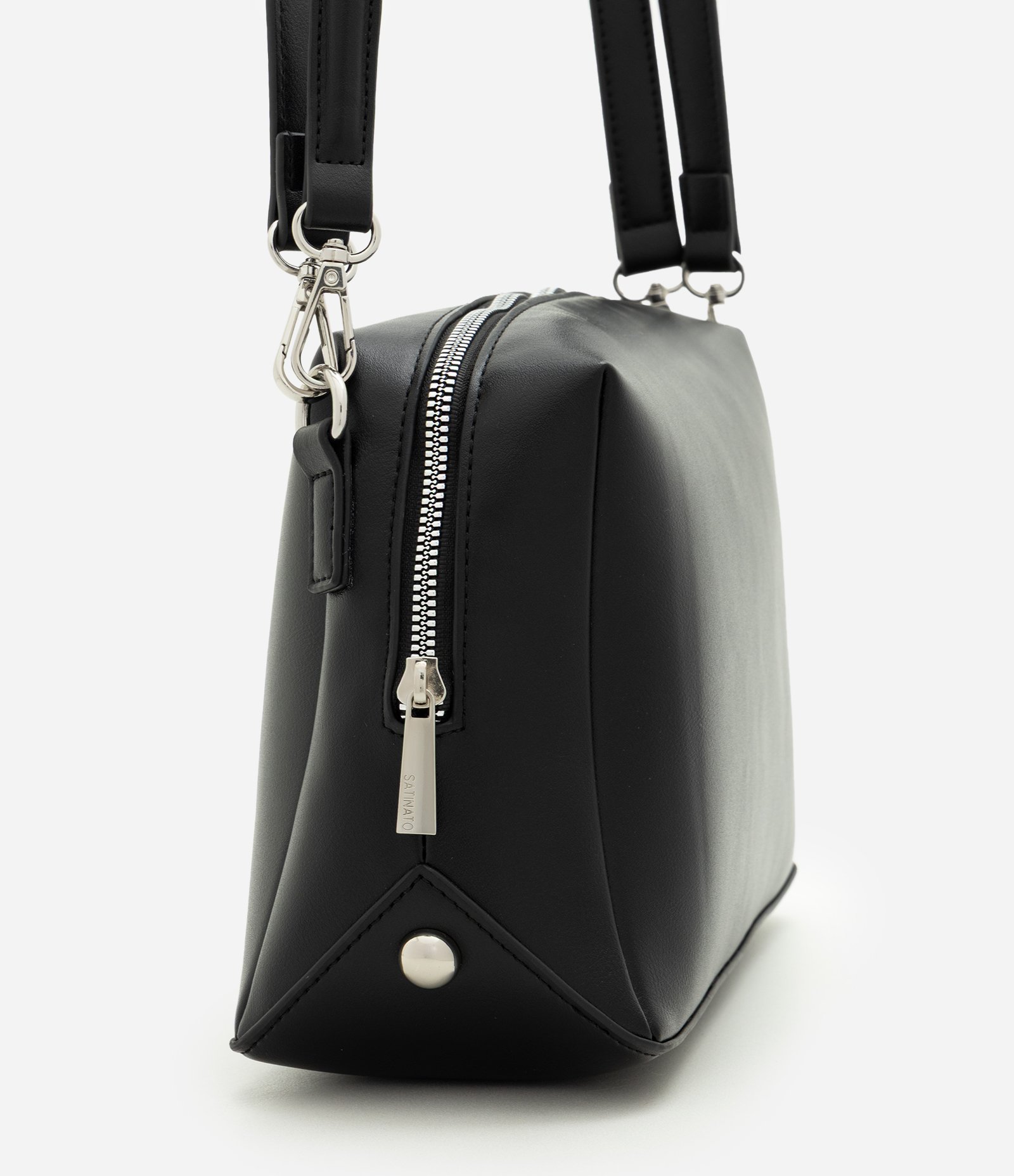 Bolsa Shoulder Média em PU com Alça Removível Preto 2