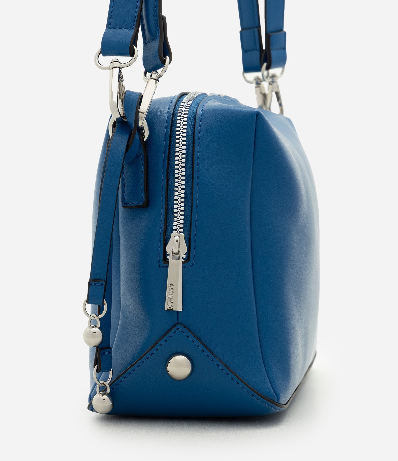 Bolsa Shoulder Média em PU com Alça Removível Azul 2