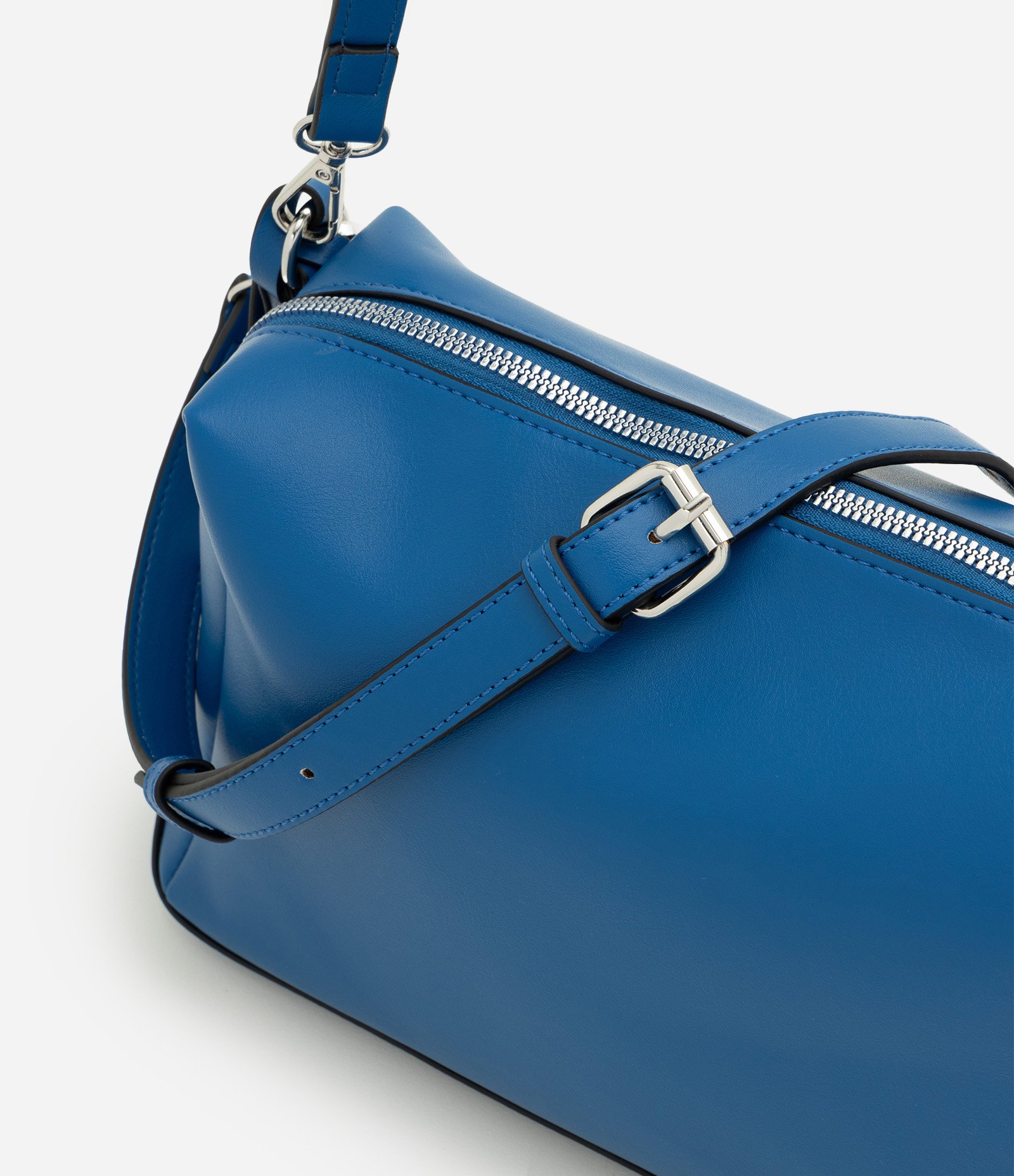 Bolsa Shoulder Média em PU com Alça Removível Azul 5