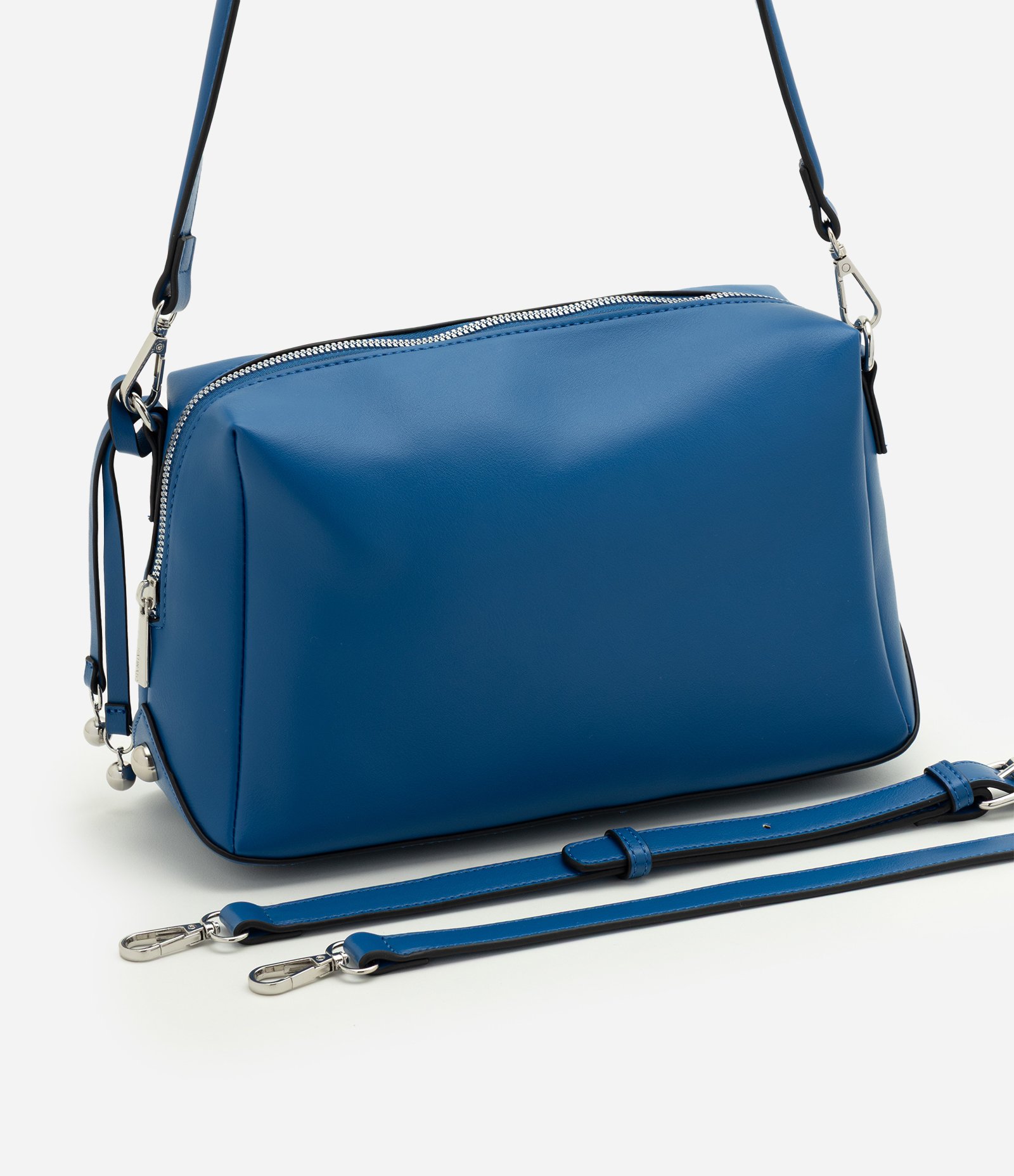 Bolsa Shoulder Média em PU com Alça Removível Azul 7
